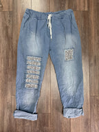 Nouveauté jeans en tencel avec paillettes - BOUTIQUE SYLBELLE