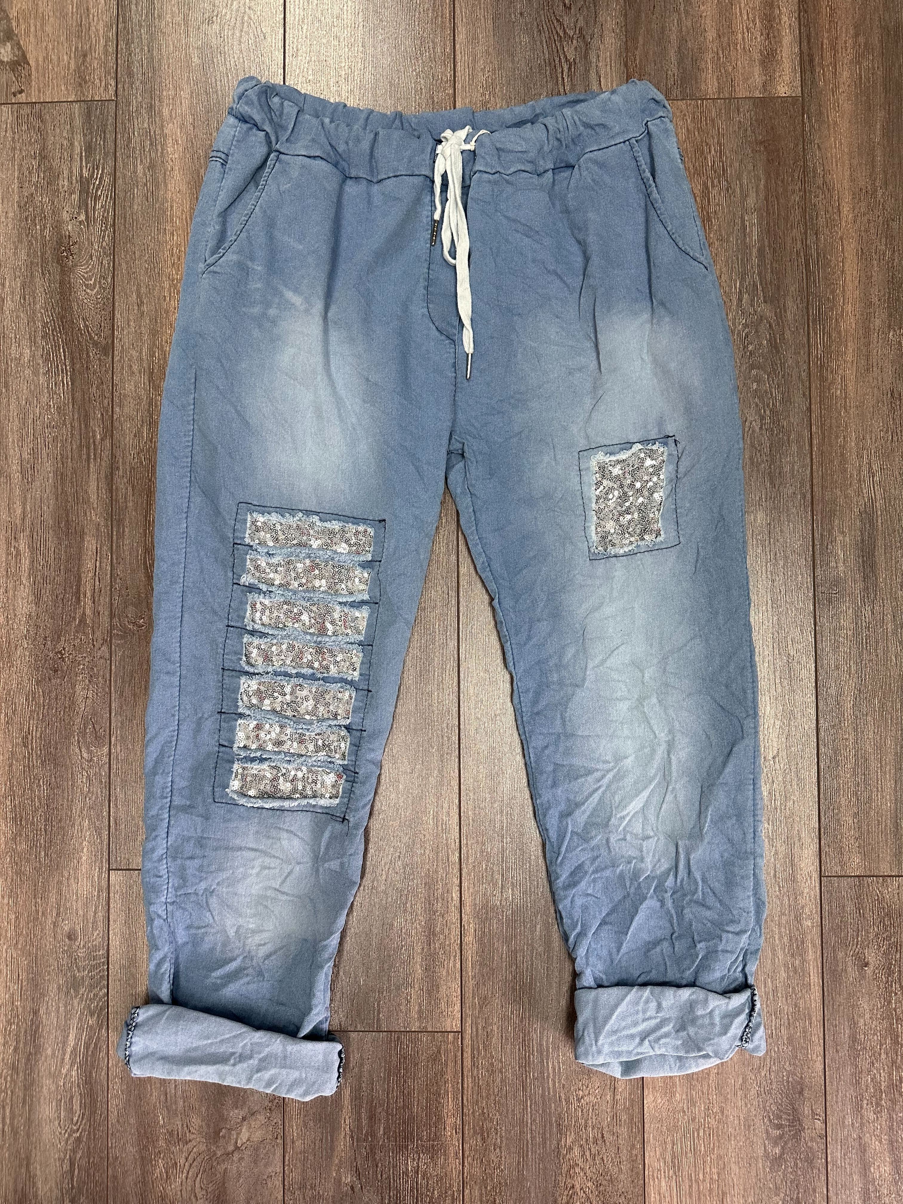 Nouveauté jeans en tencel avec paillettes - BOUTIQUE SYLBELLE
