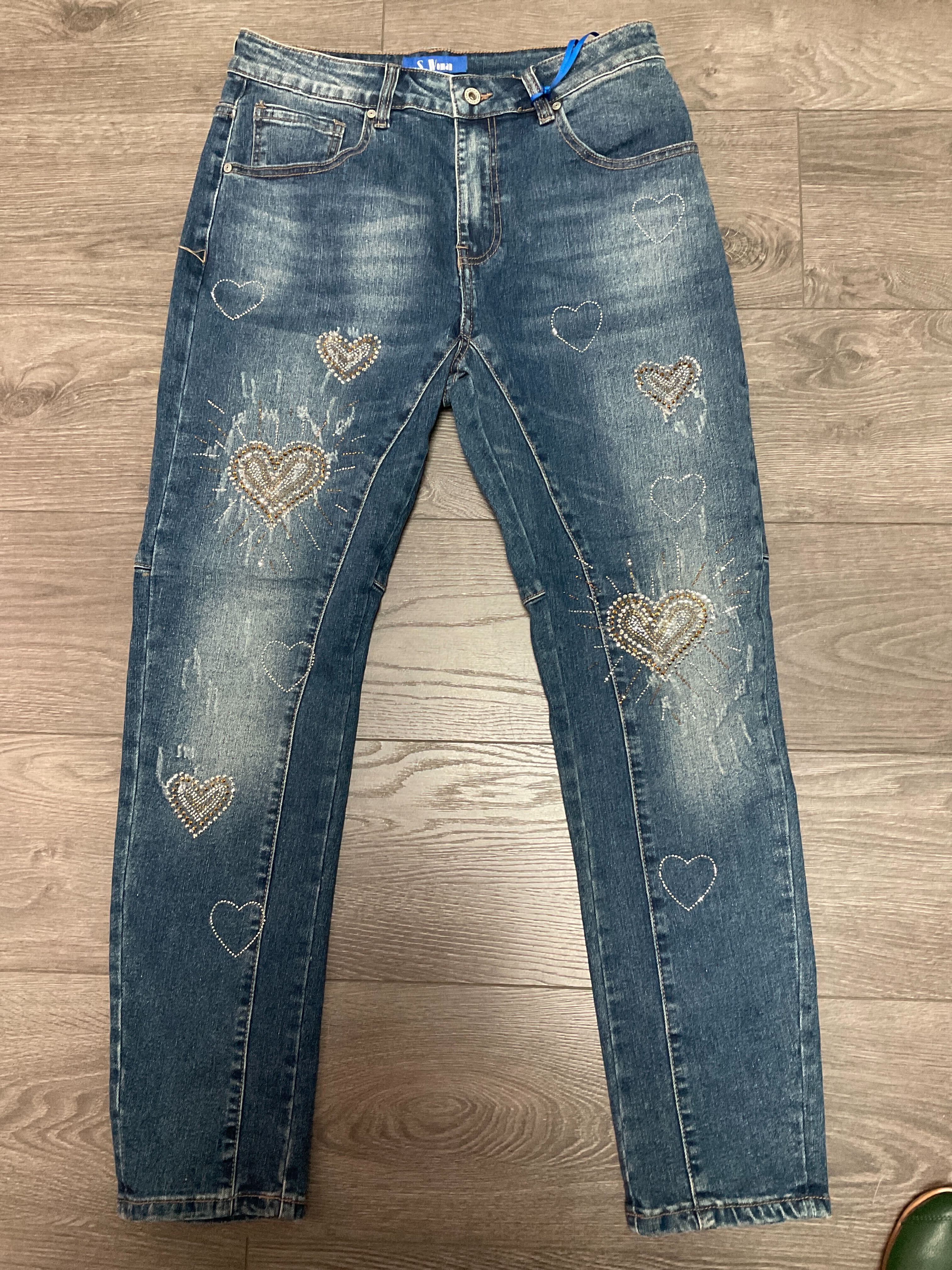 Nouveauté Jeans Brillant coeur Printemps / Été 2024