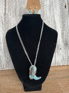 Collier  et Boucle D oreille Amateur Country