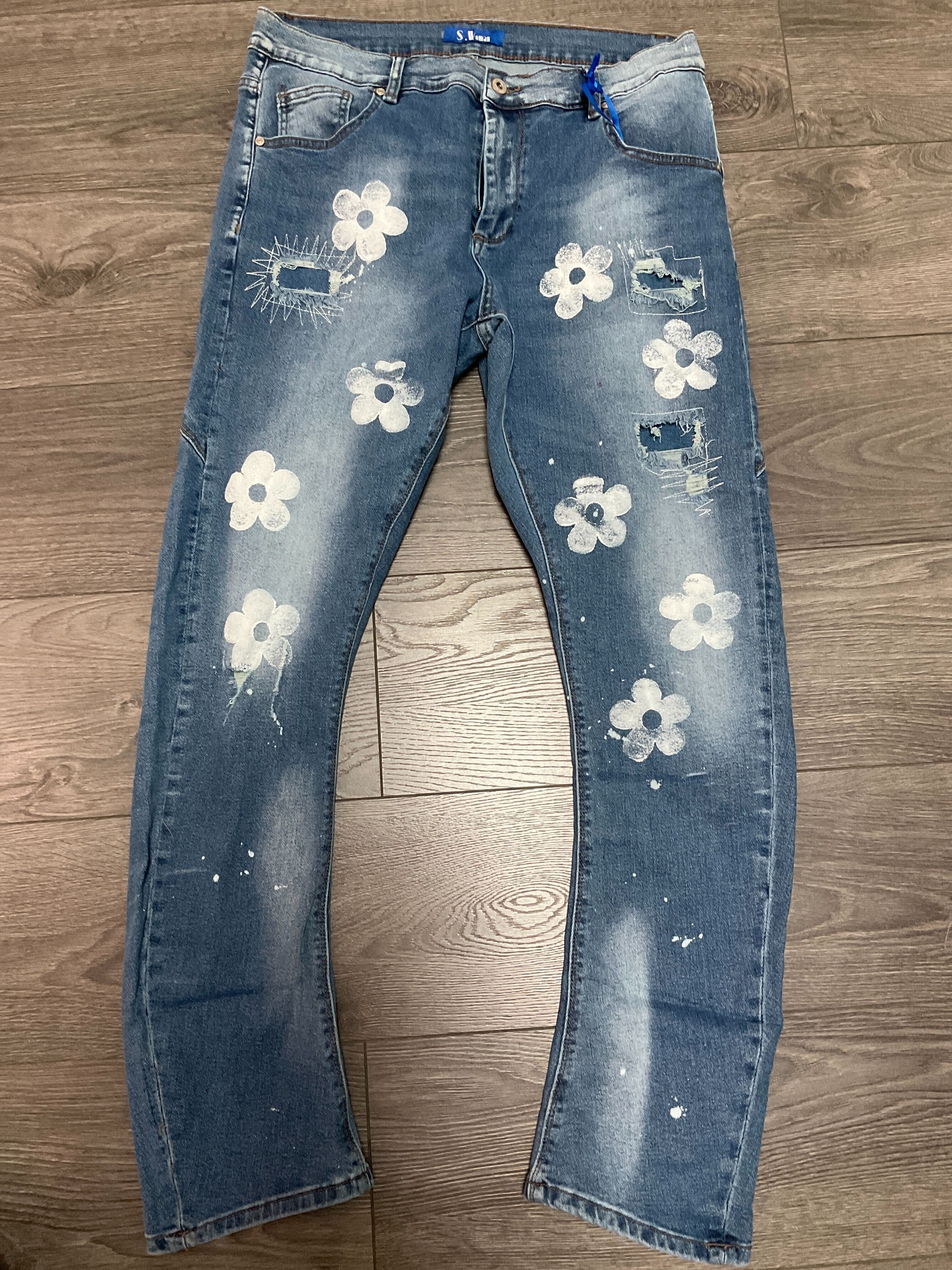 Nouveauté jeans avec fleurs printemps/été 2024