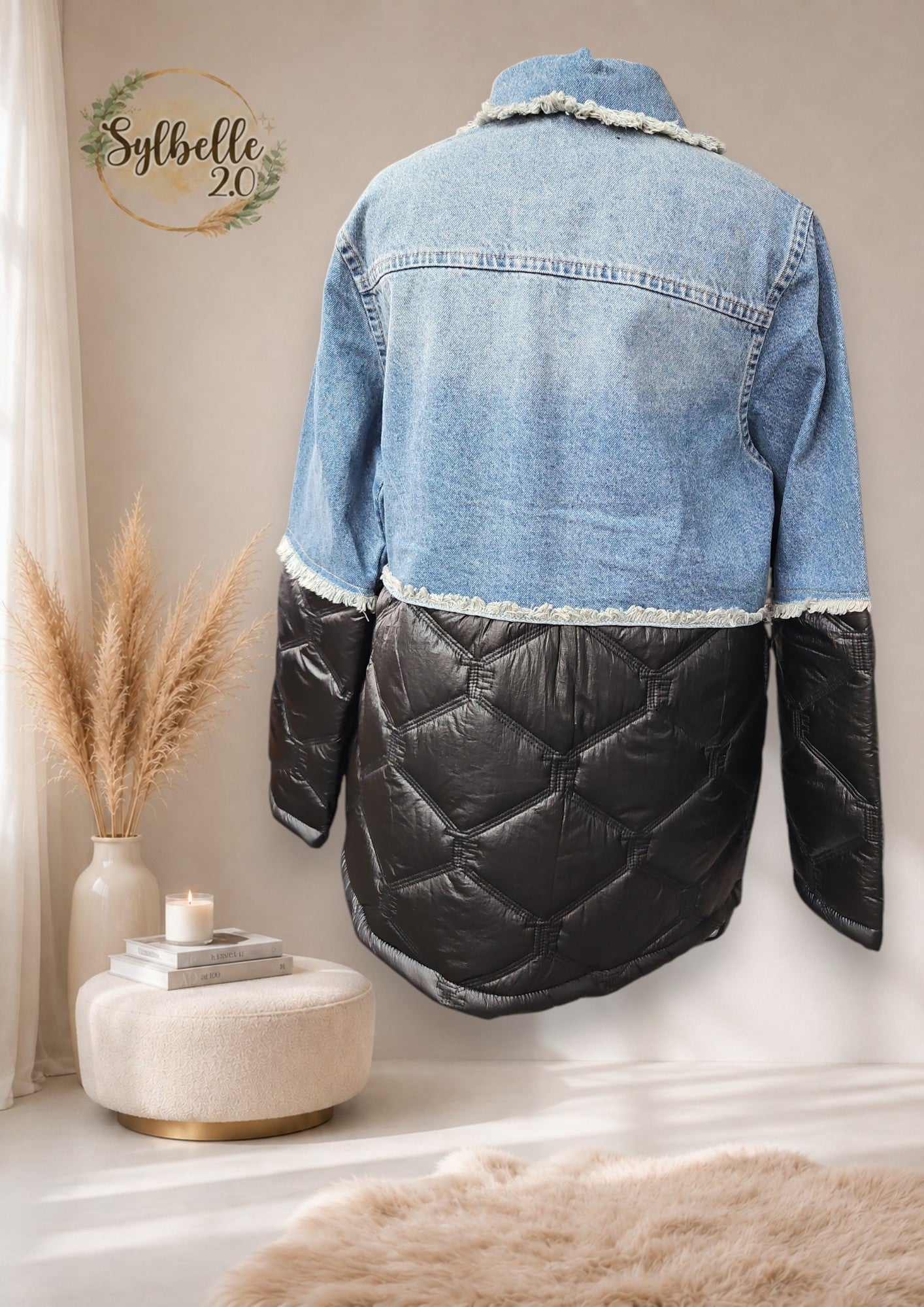 Manteau de jeans avec insertion matelassé