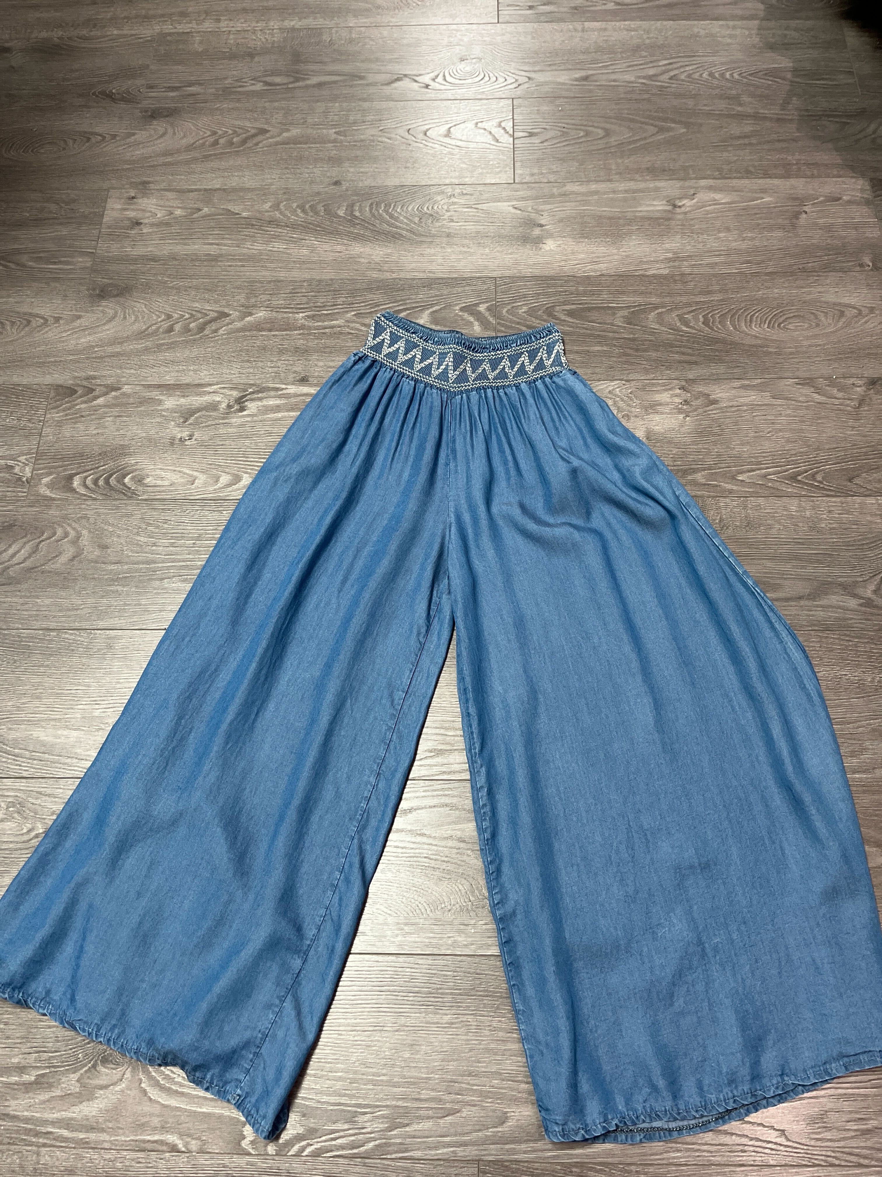Pantalon évasé en tencel