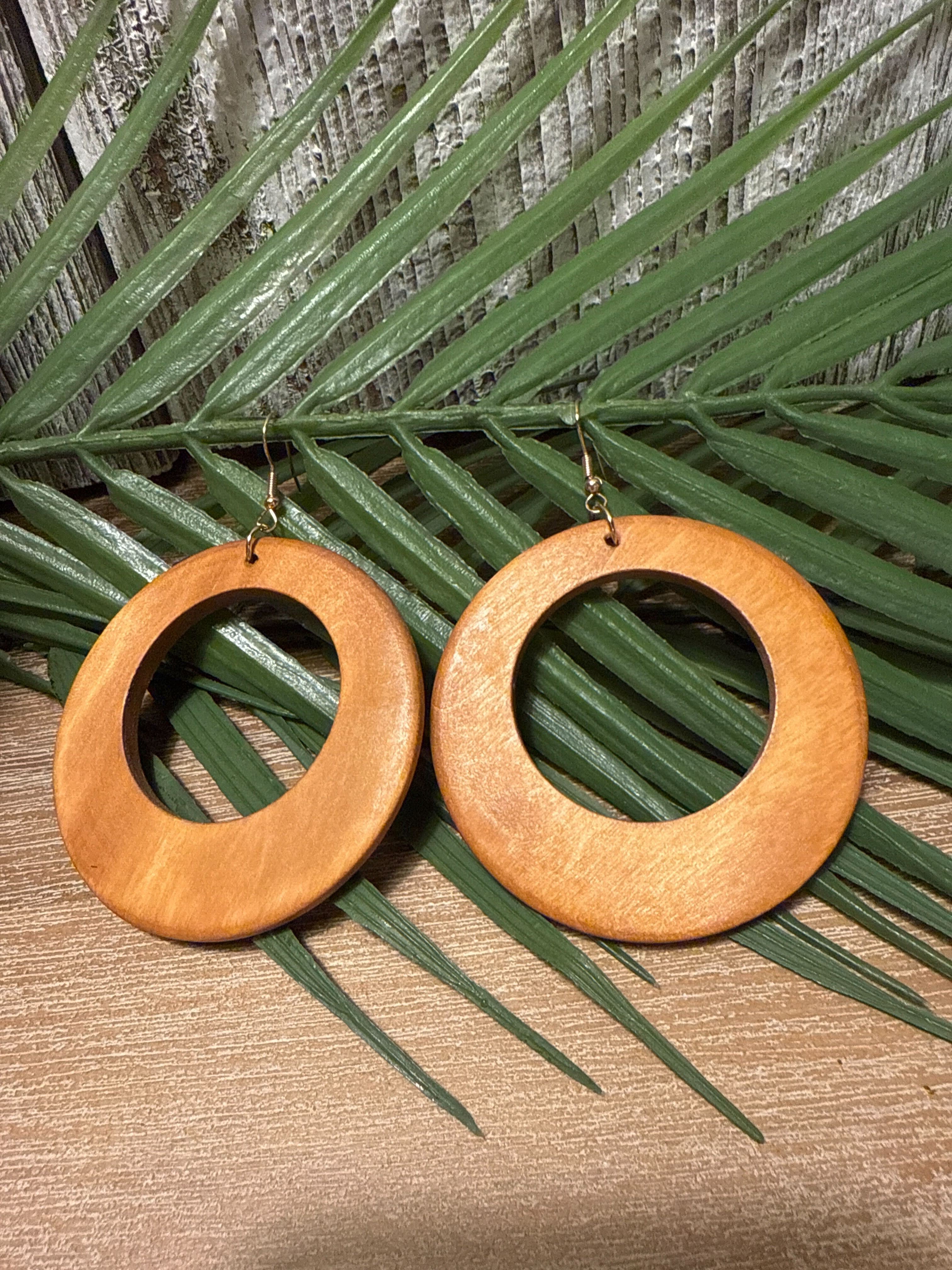 Boucle d'oreille en bois