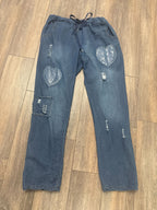 Jeans avec cœurs en paillettes