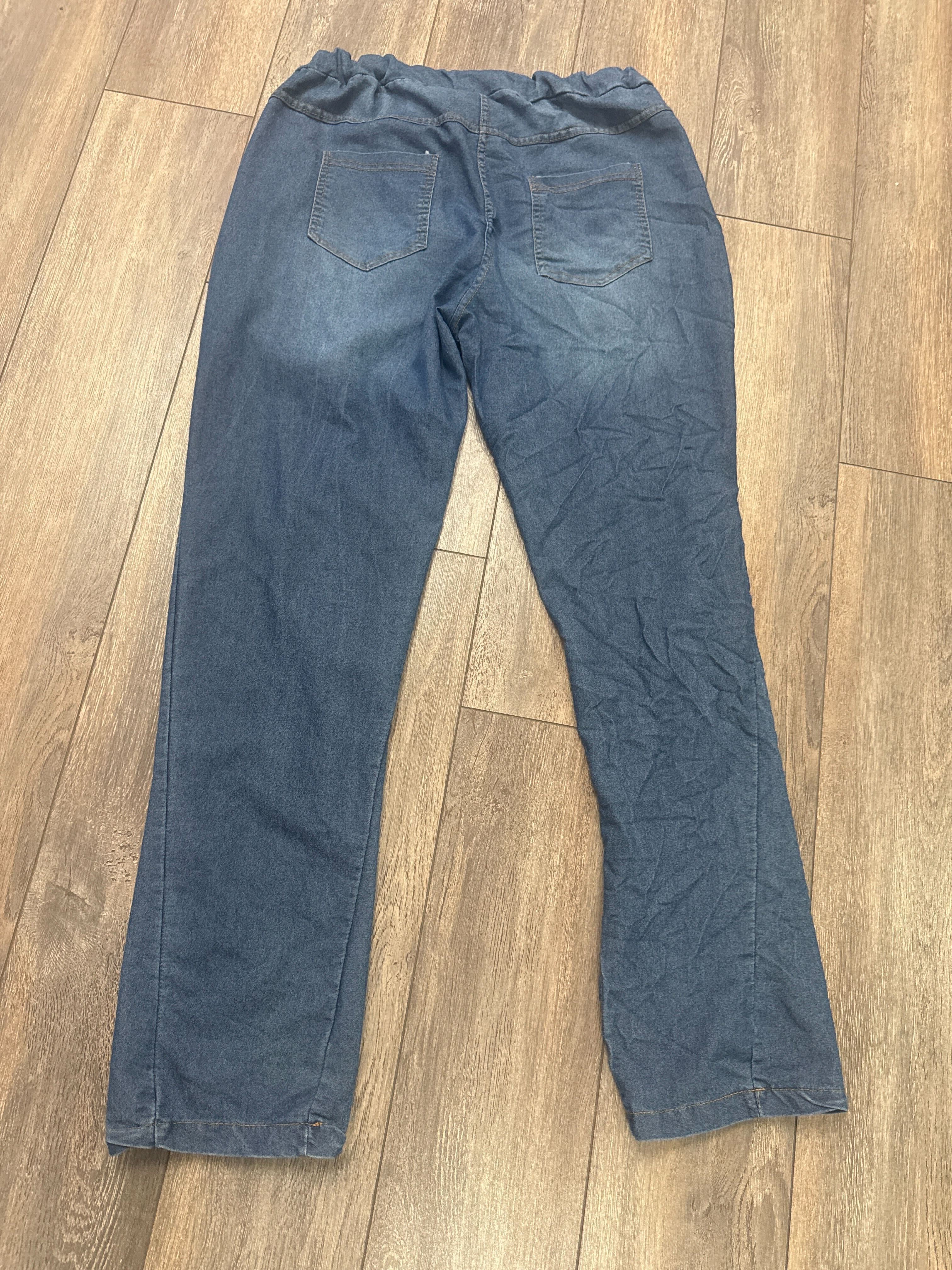 Jeans avec cœurs en paillettes