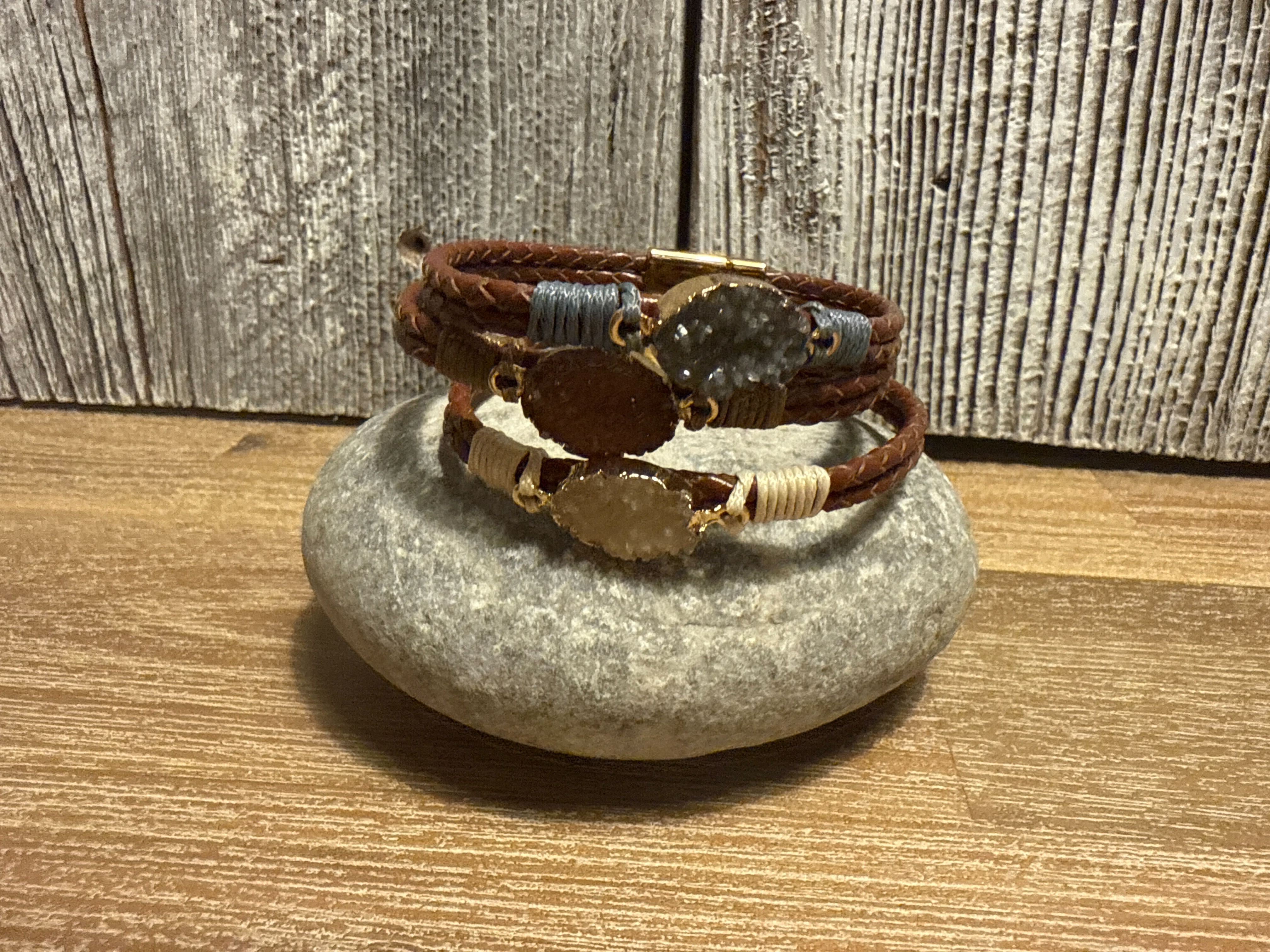 Bracelet en cuir Avec Pierre