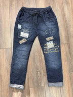 Jeans avec patch de paillettes