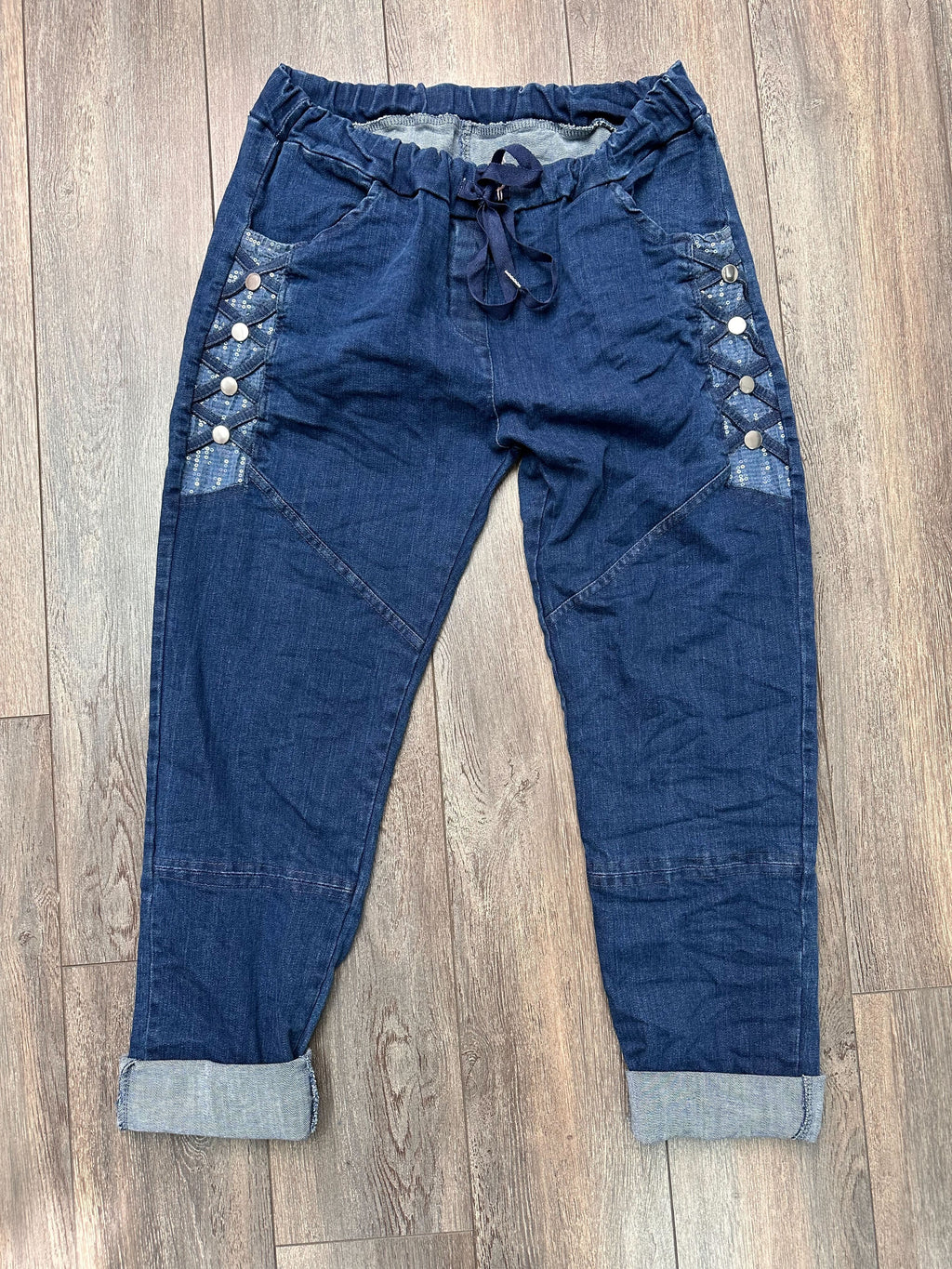 Jeans (Motifs à paillette sur le côté)