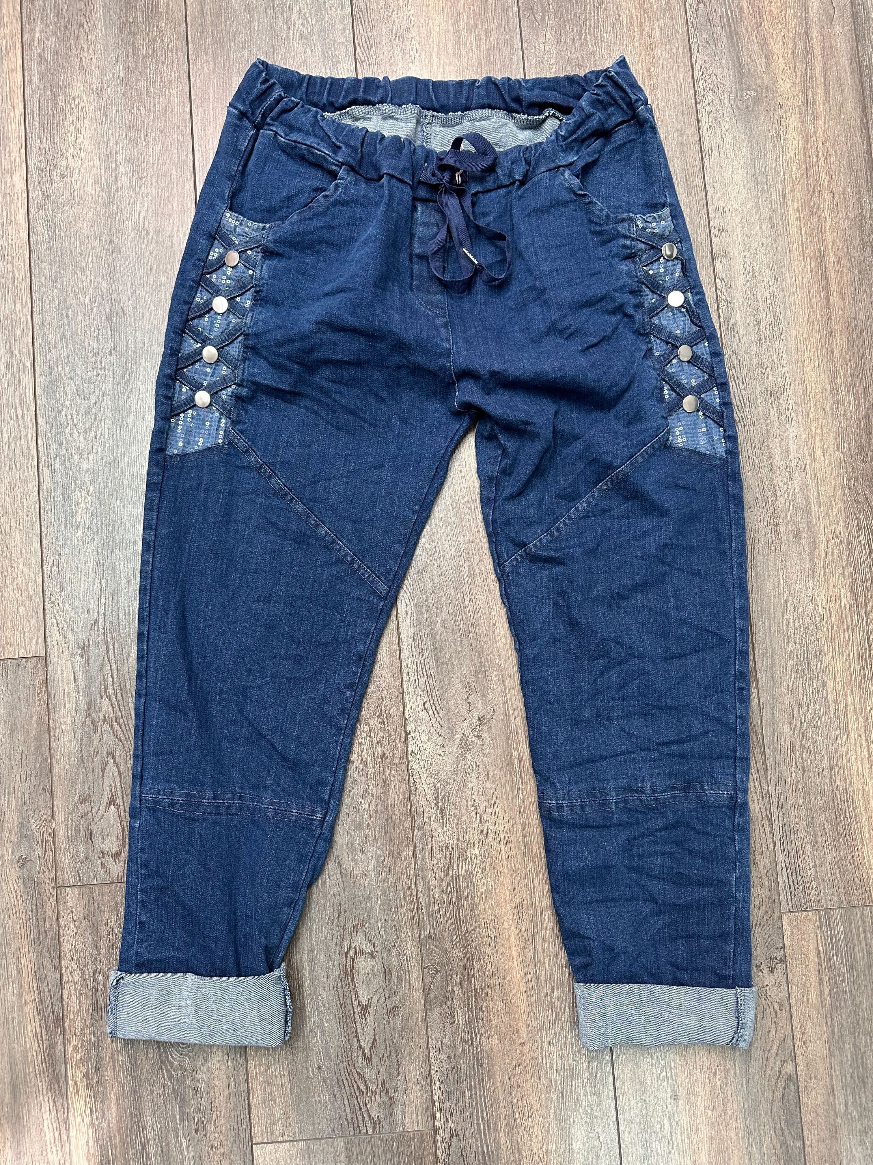 Jeans (Motifs à paillette sur le côté)