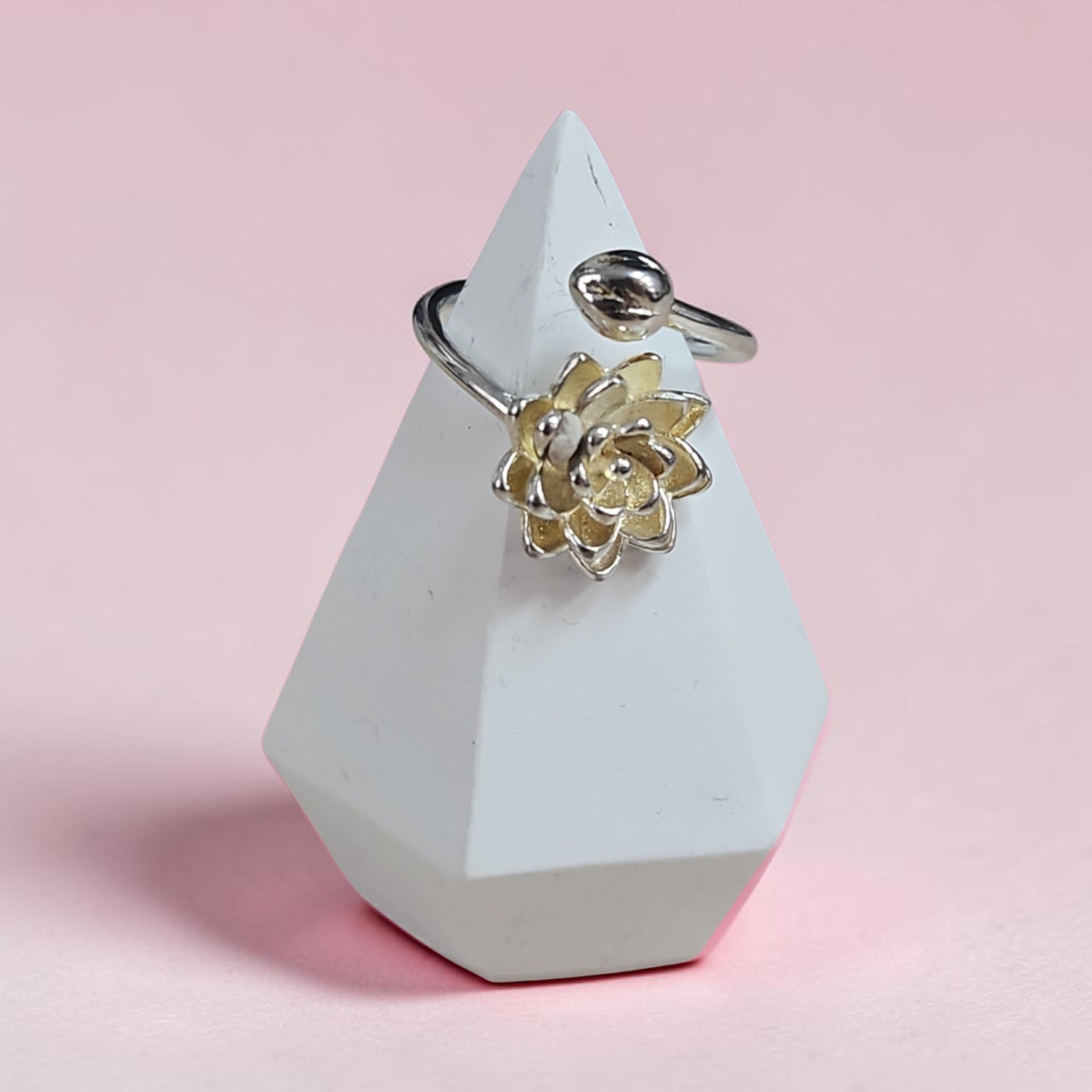 Bague Ajustable Fleur Argent