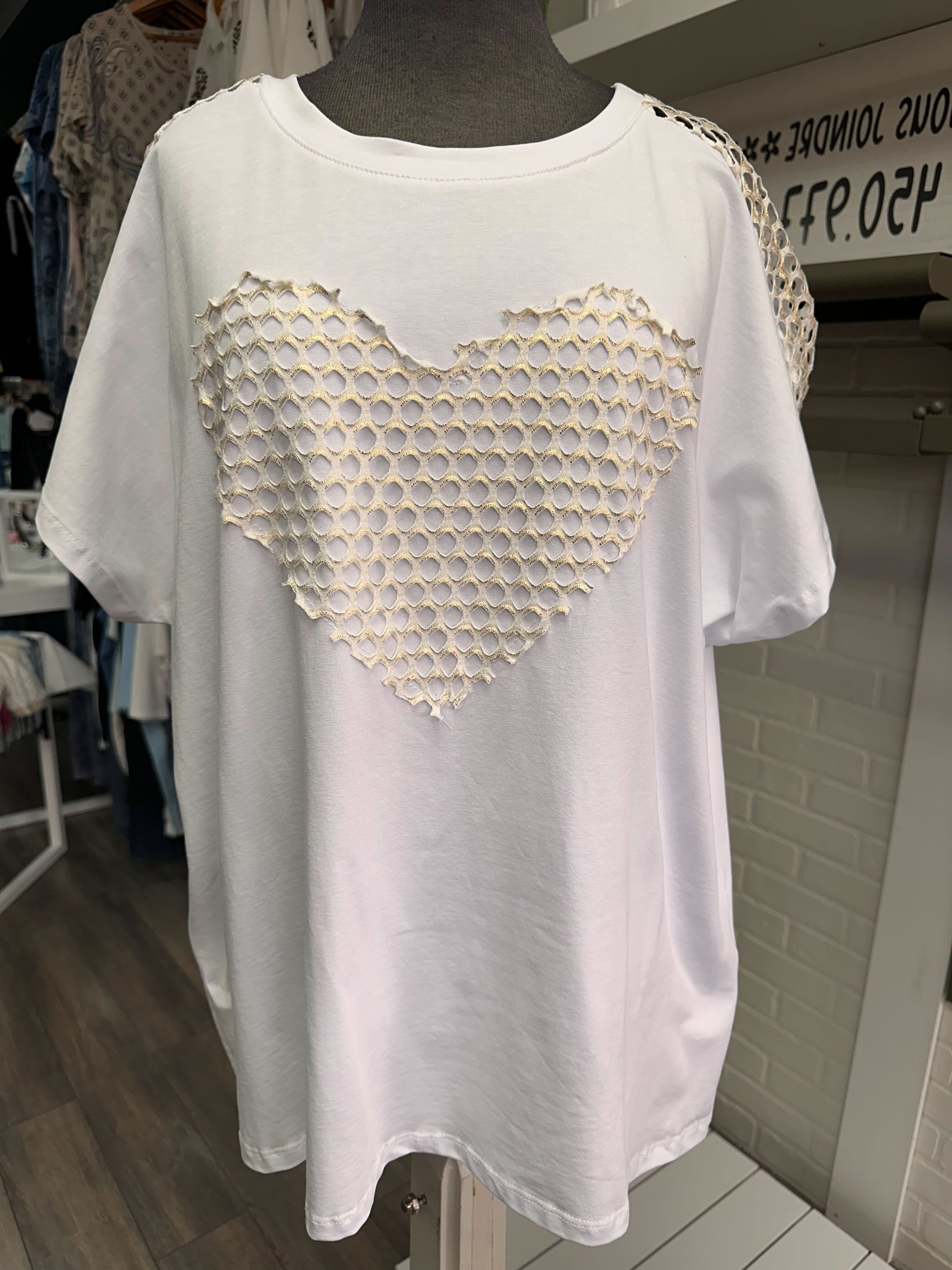 T-shirt avec cœur en mèche