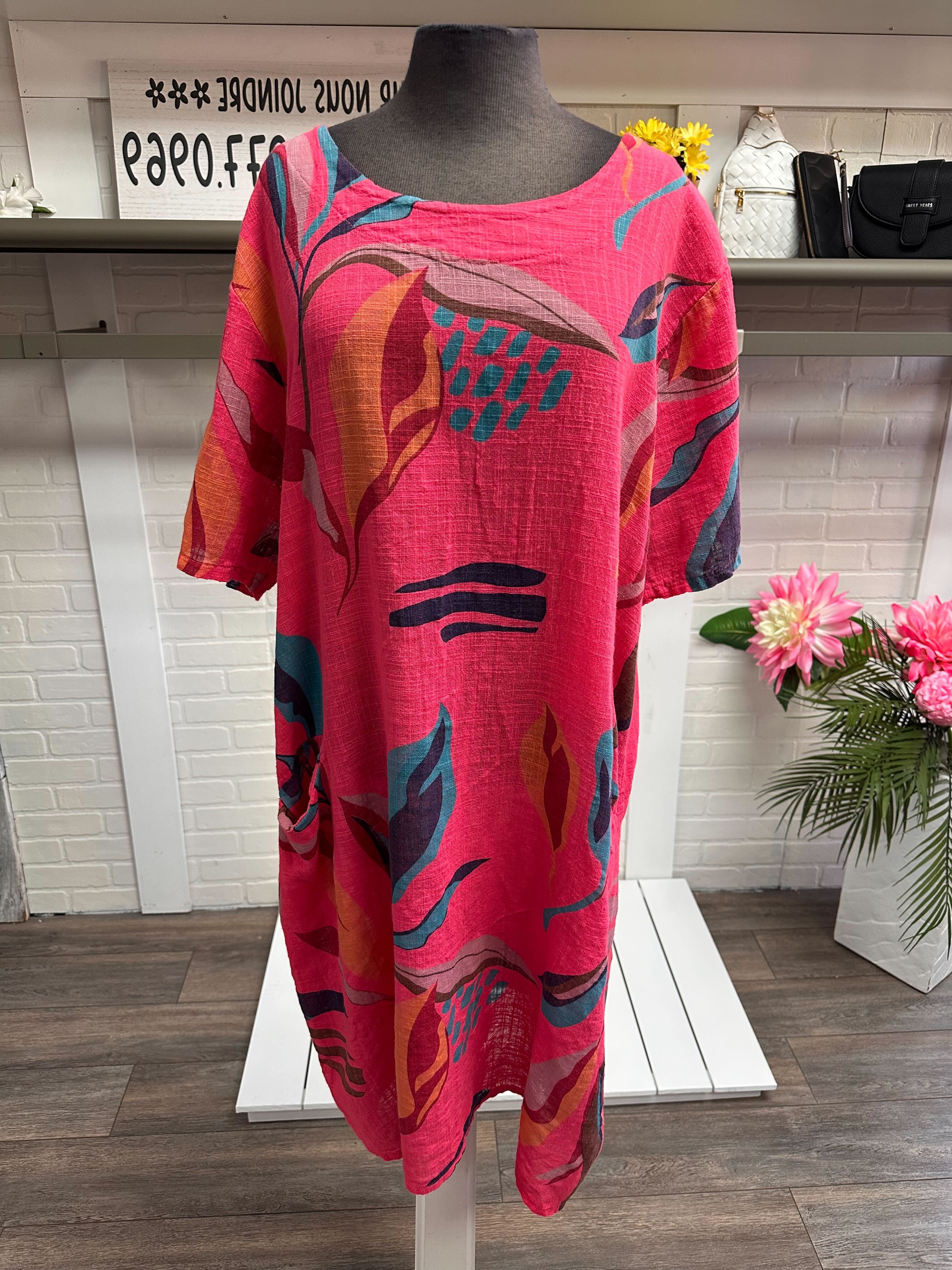 Robe feuilles tropicales