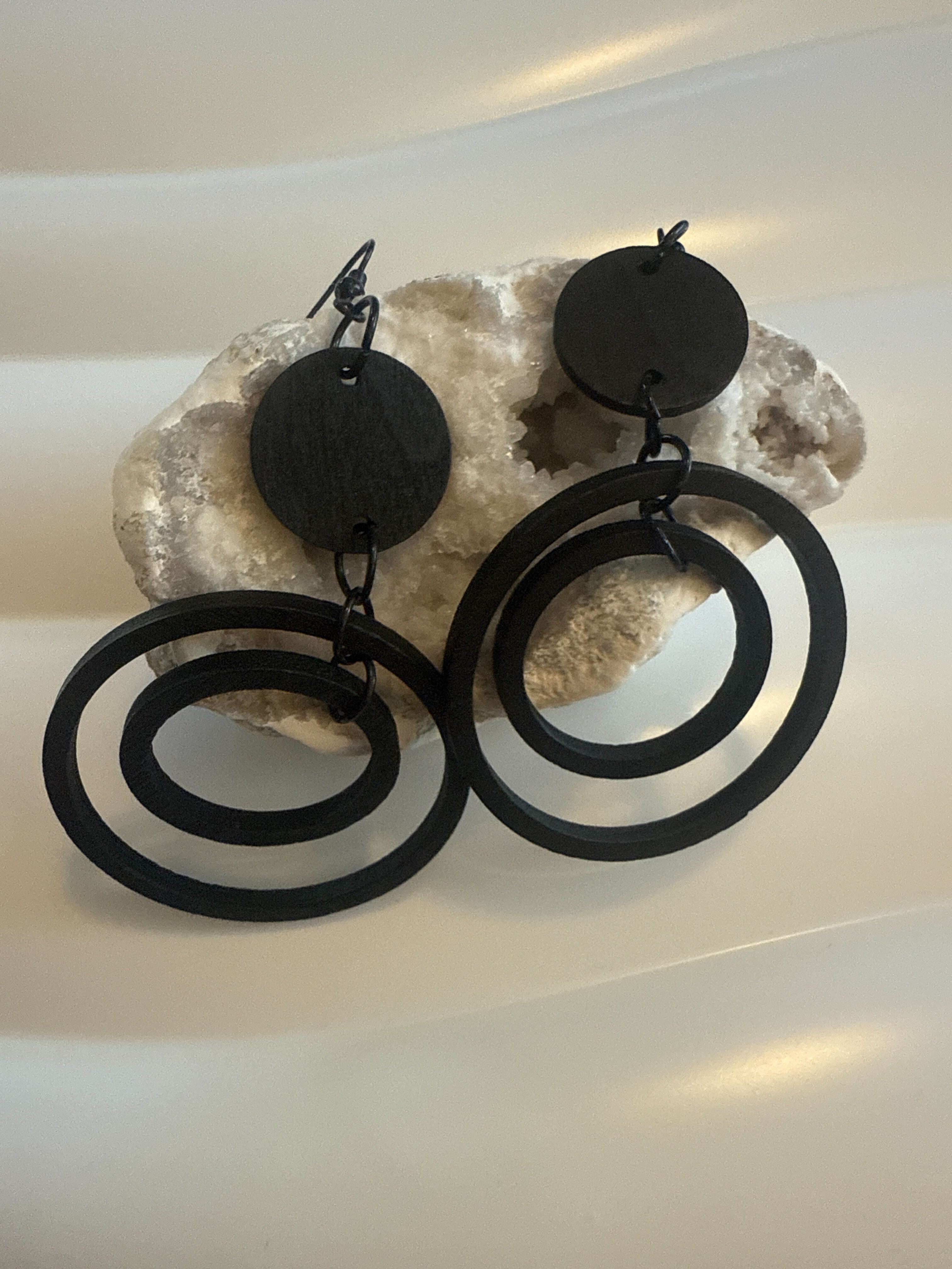 boucle d'oreille en bois