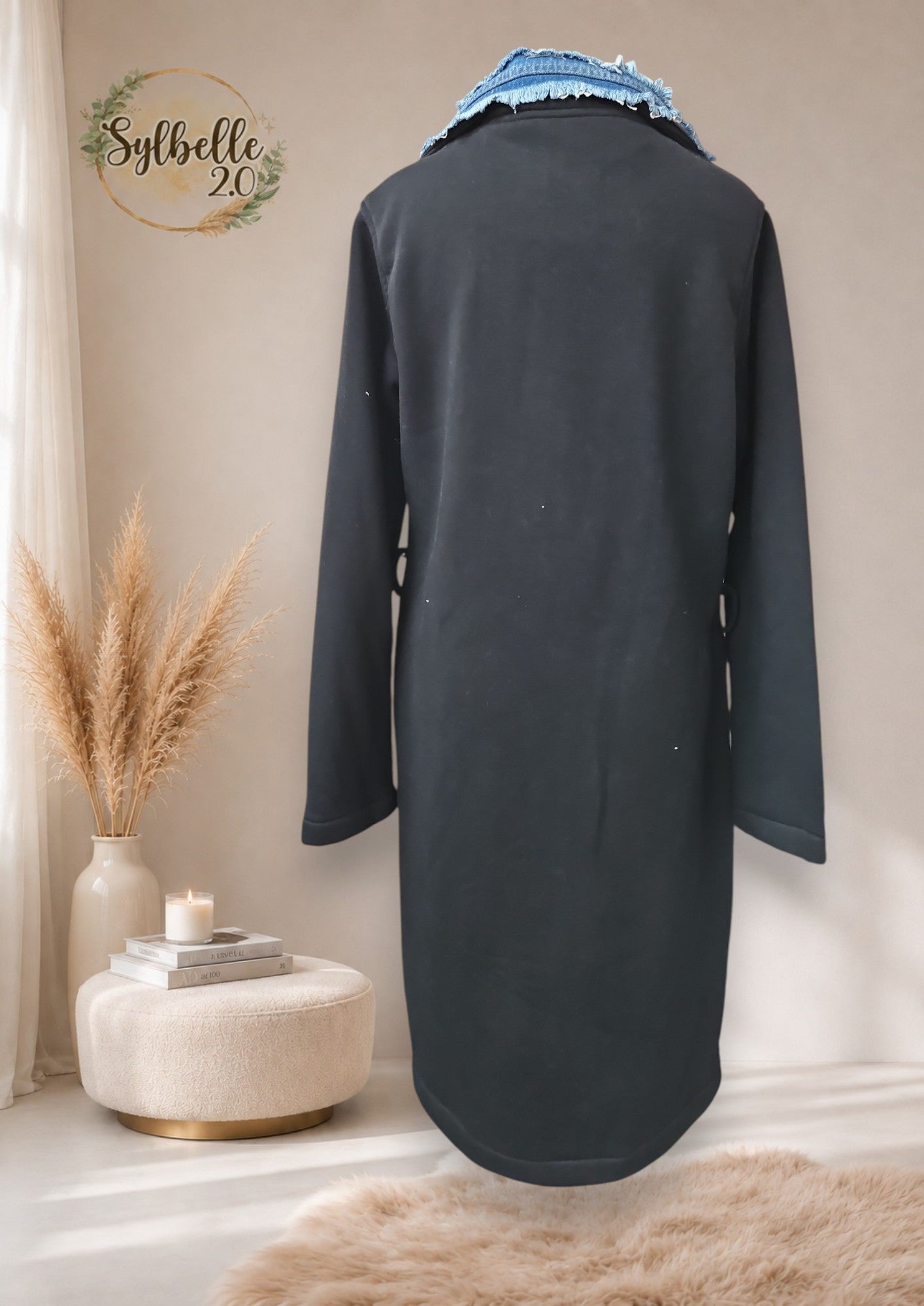 Manteau avec col et poches en jeans