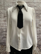 Nouveauté chemise avec cravate automne/hiver 2024-2025- BOUTIQUE SYLBELLE
