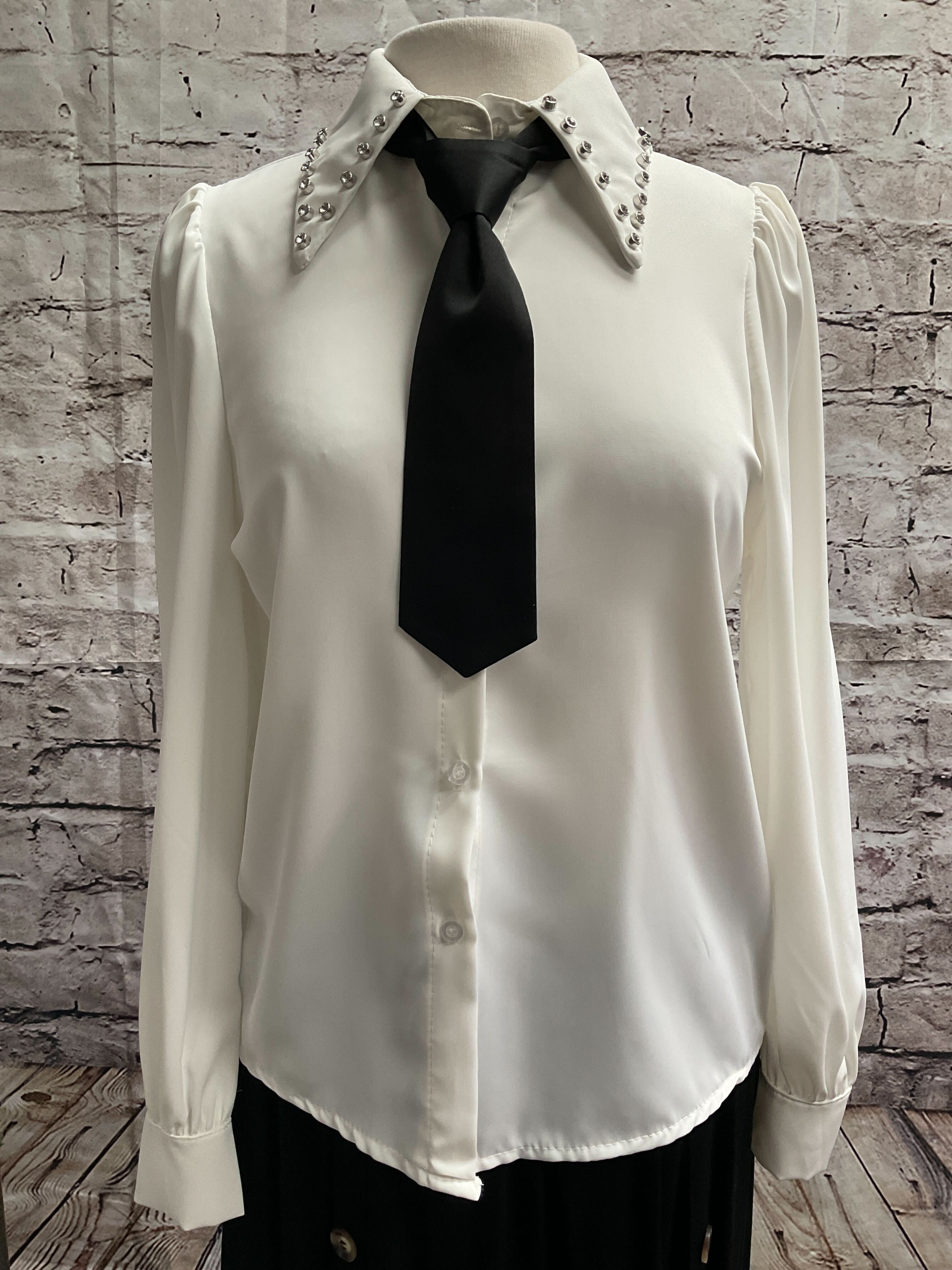 Nouveauté chemise avec cravate automne/hiver 2024-2025- BOUTIQUE SYLBELLE