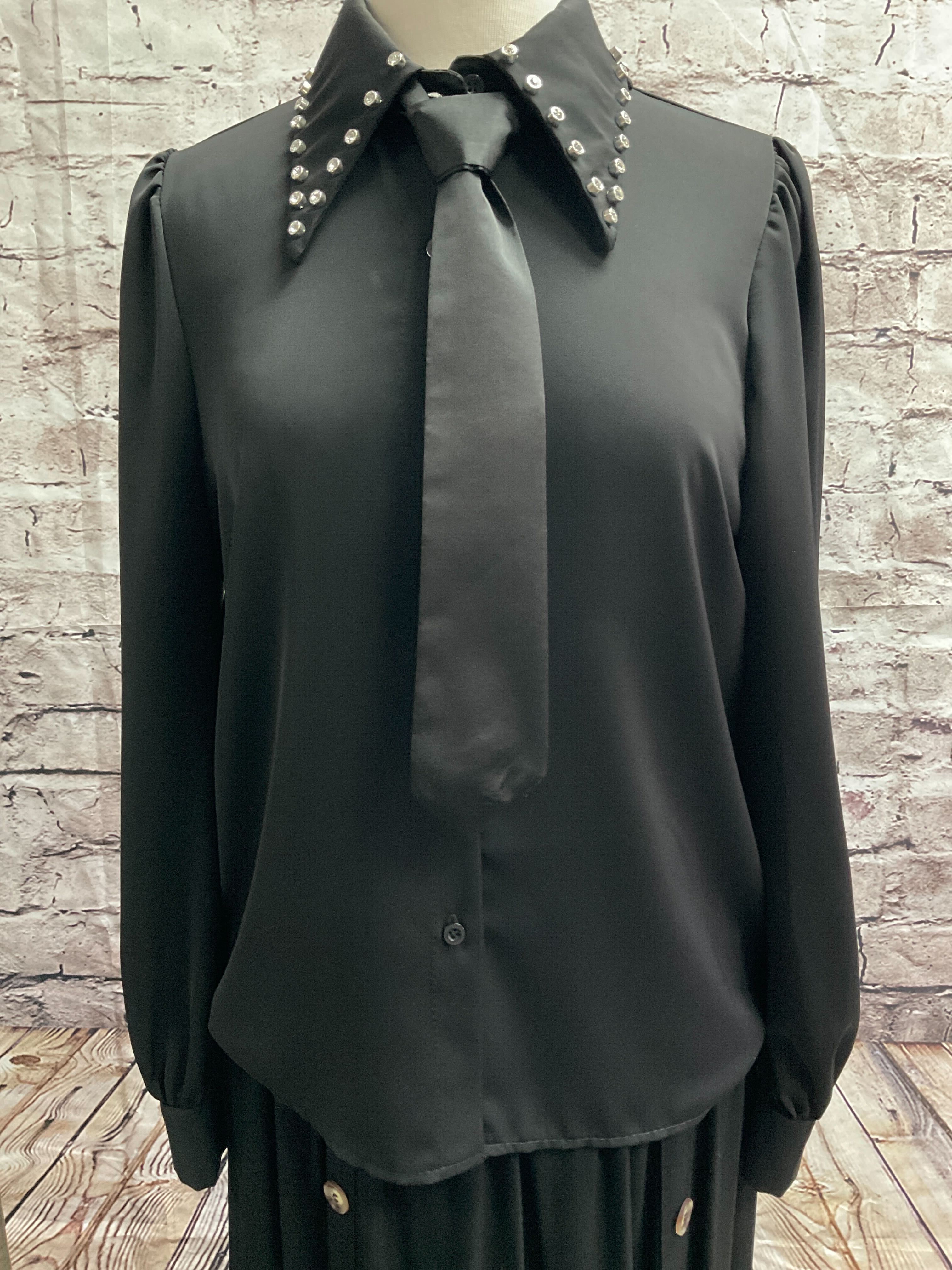 Nouveauté chemise avec cravate automne/hiver 2024-2025- BOUTIQUE SYLBELLE