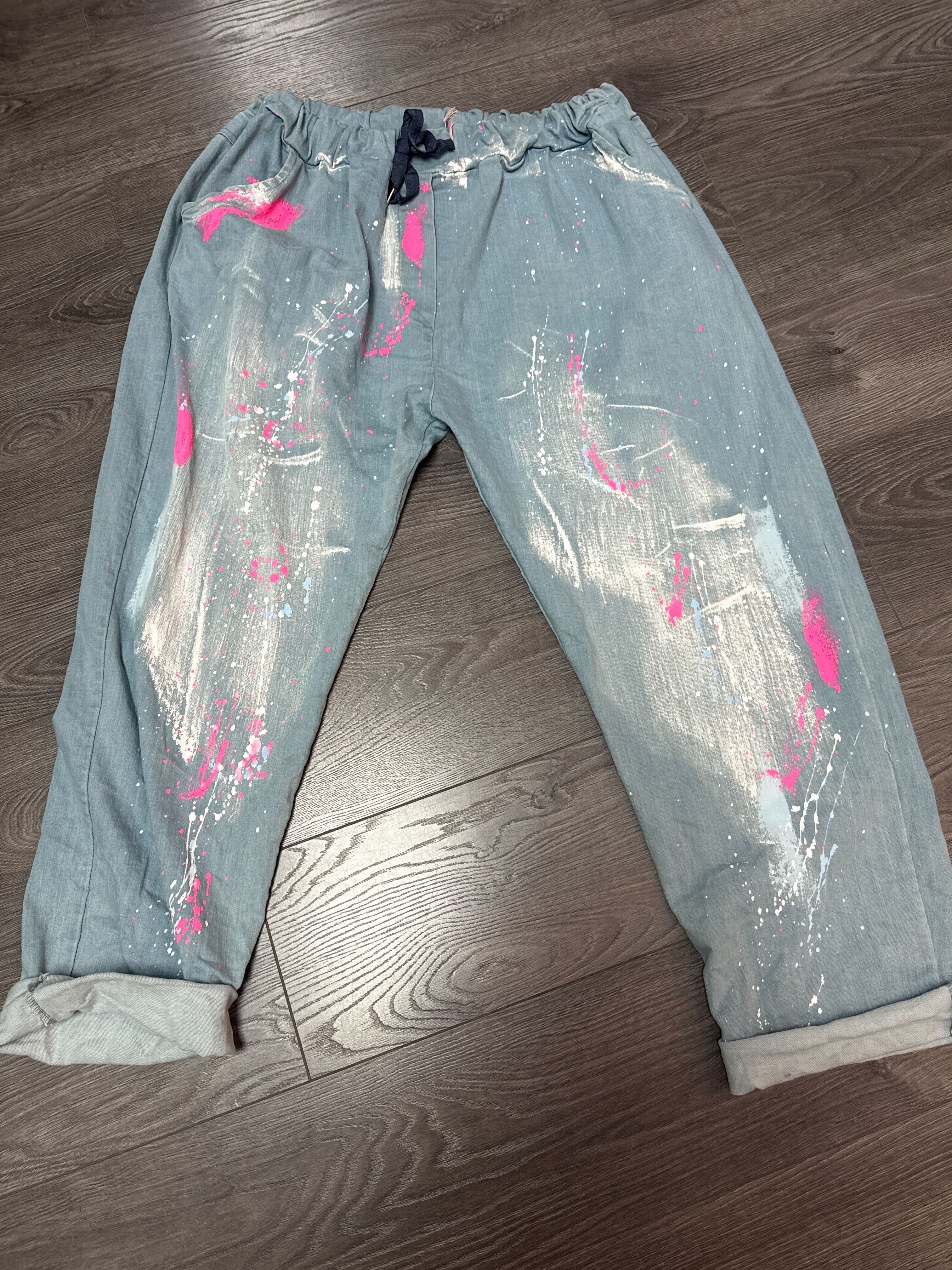 Pantalon/jeans avec peinture