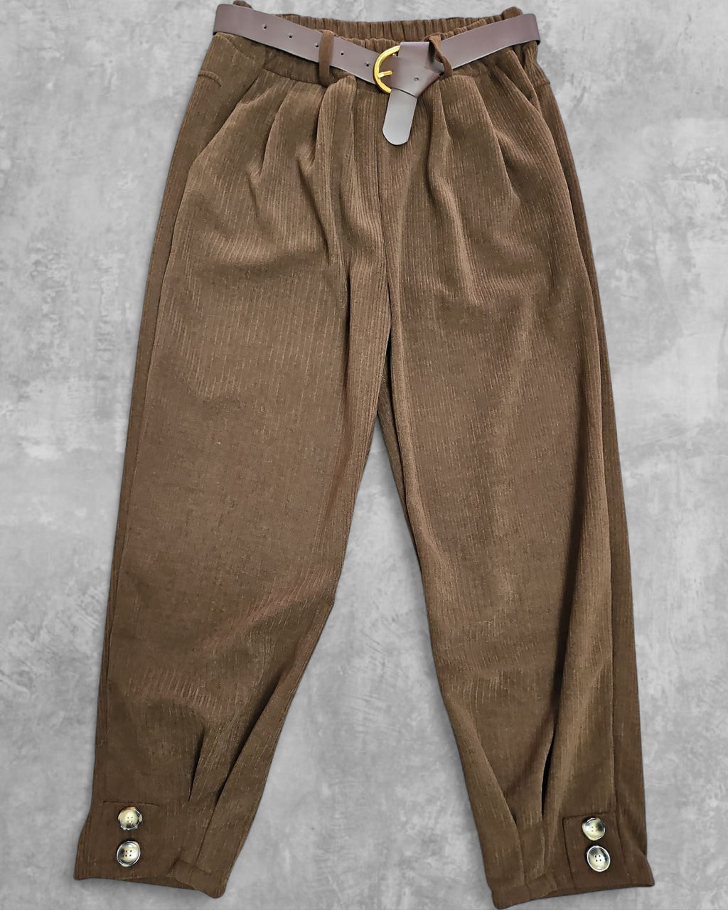 Pantalon (style corduroy) avec ceinture