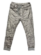 Pantalon de cuir avec ligne de brillants