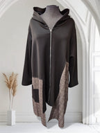 Veste à capuchon avec motif carreauté