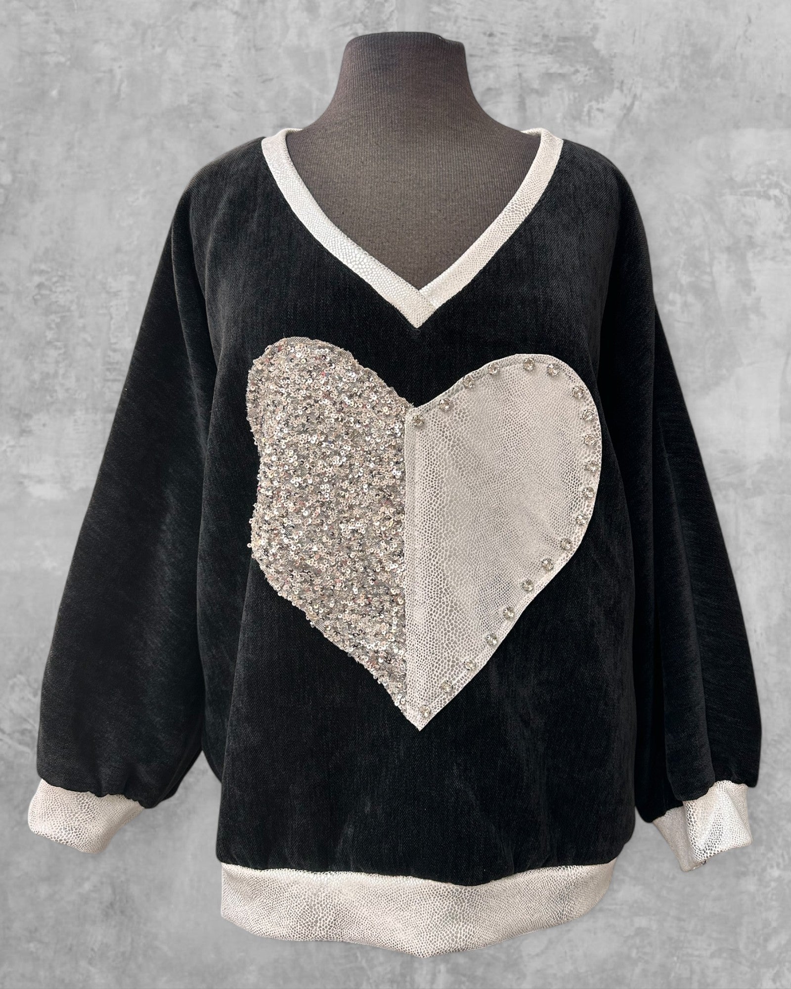 Chandail coeur en paillette