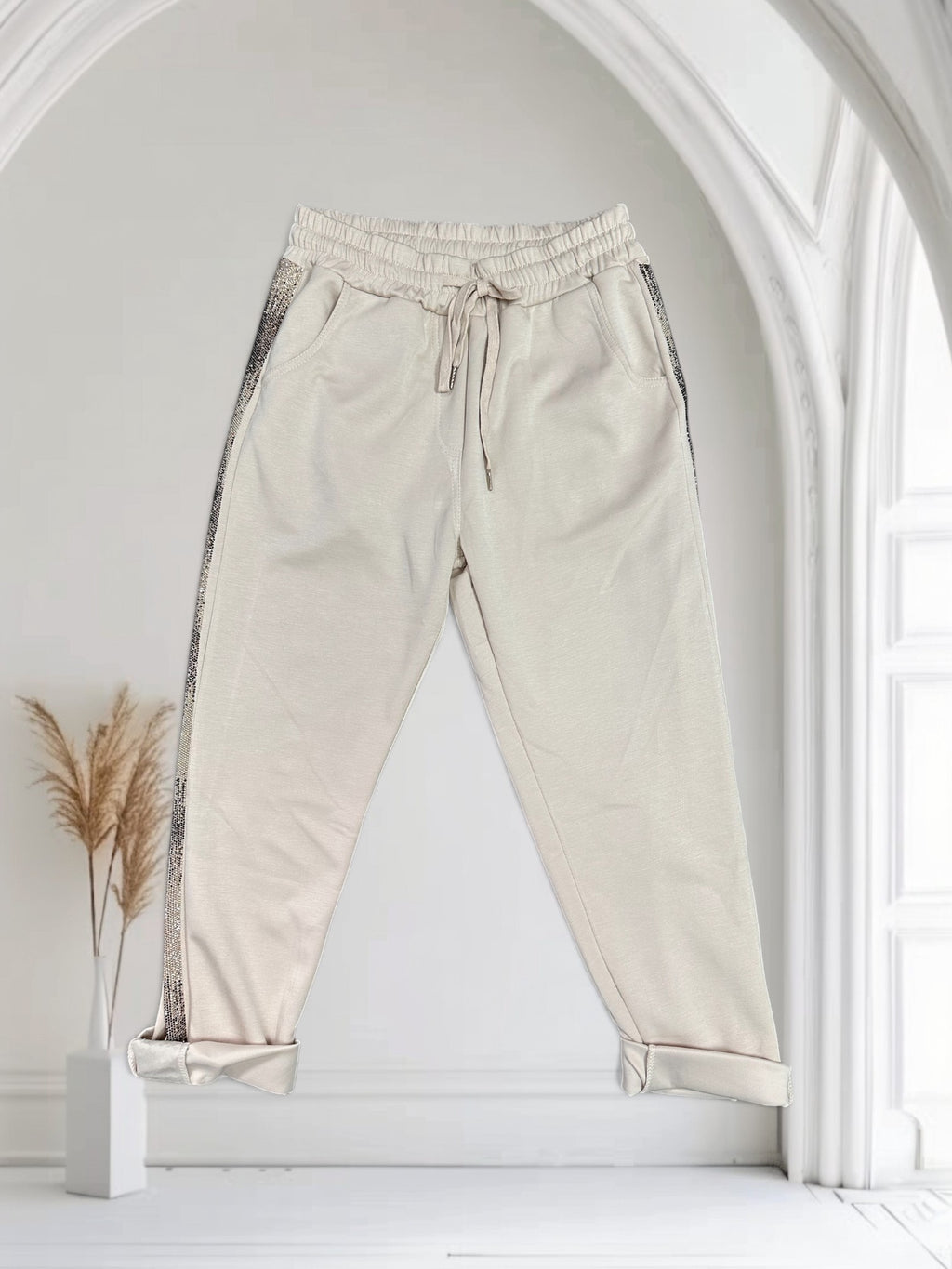Pantalon avec bandes brillantes