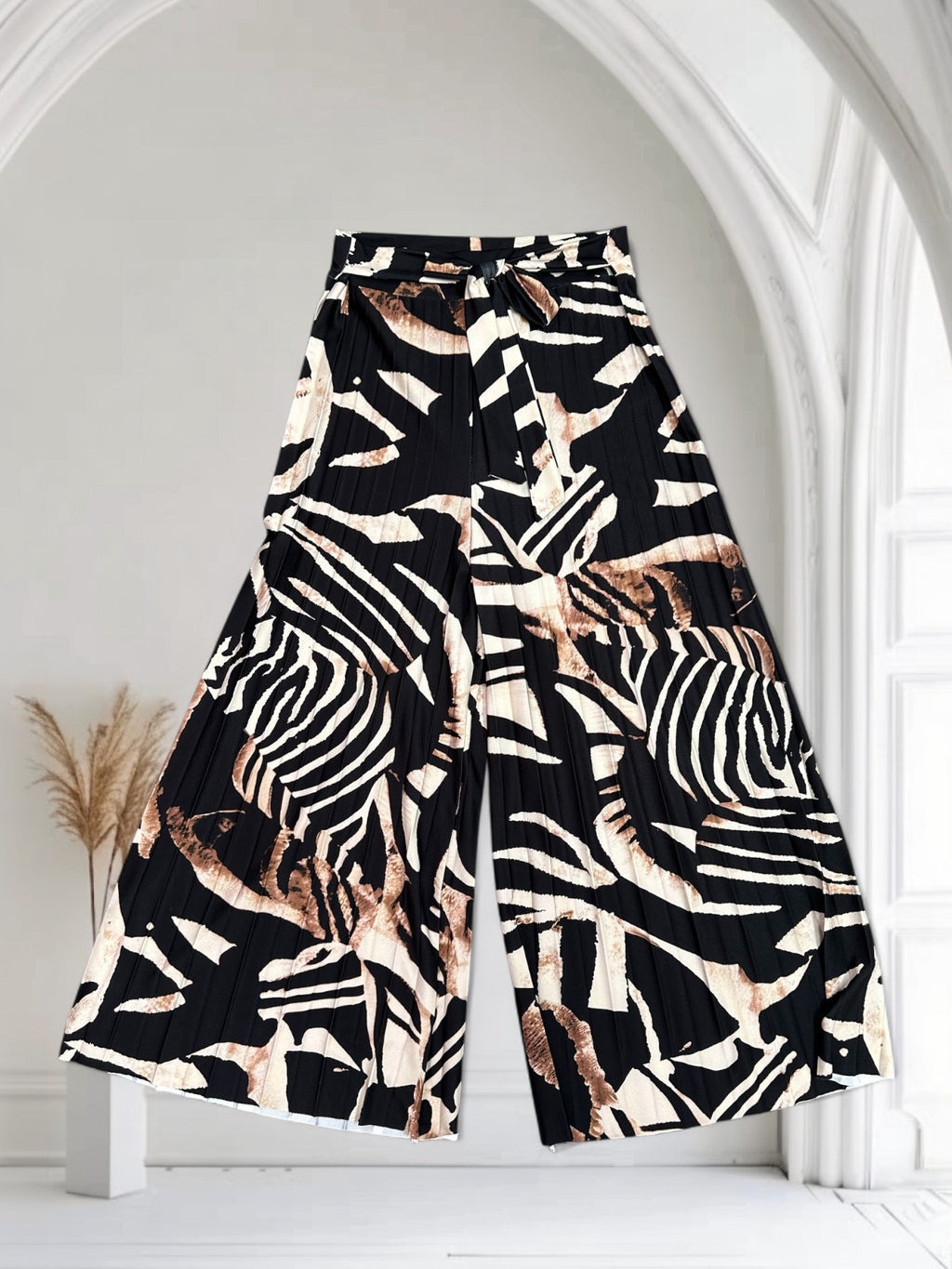 Pantalon évasé à motif