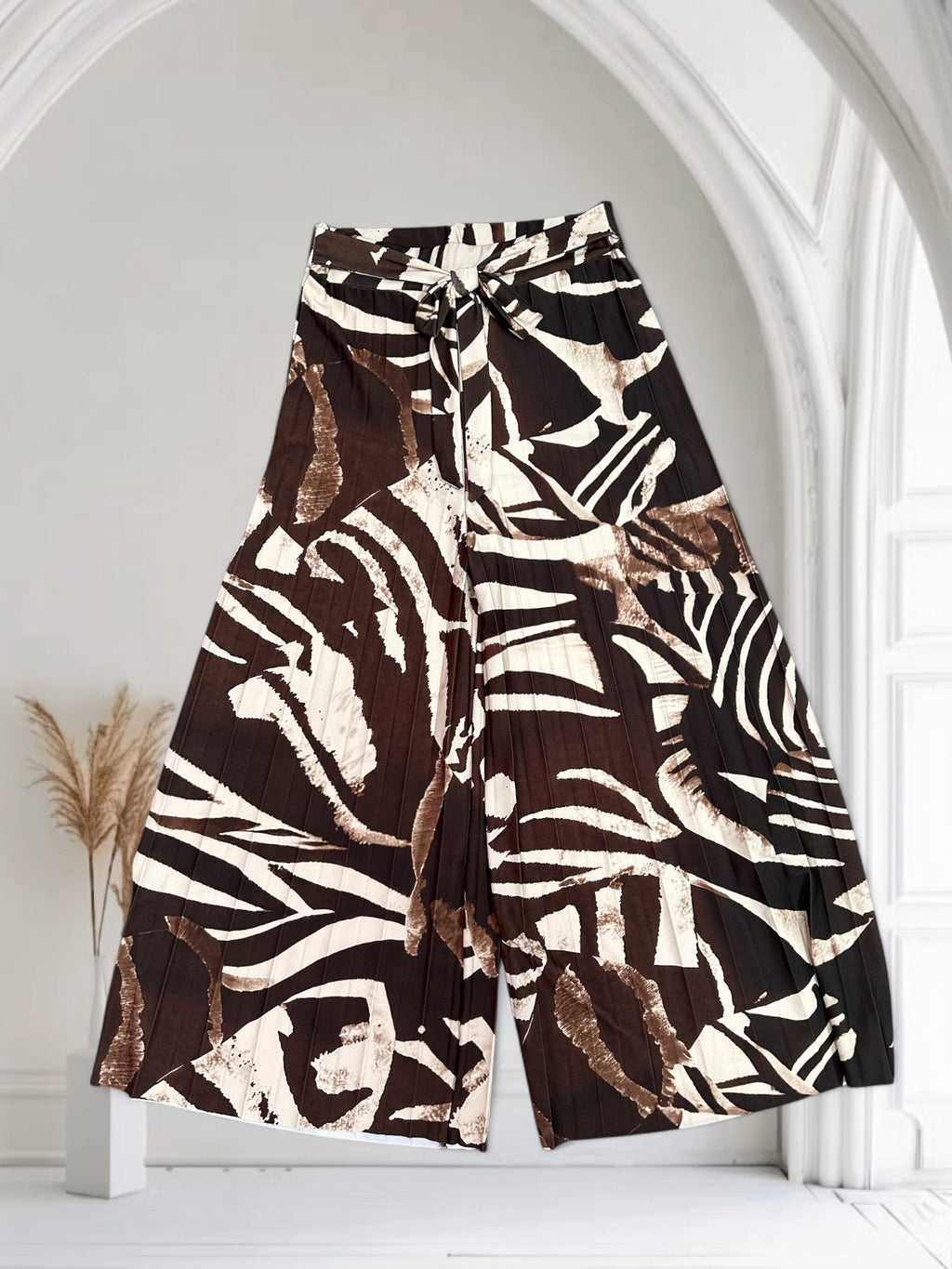 Pantalon évasé à motif