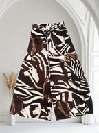 Pantalon évasé à motif