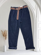 Pantalon côtelé avec ceinture