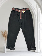 Pantalon côtelé avec ceinture