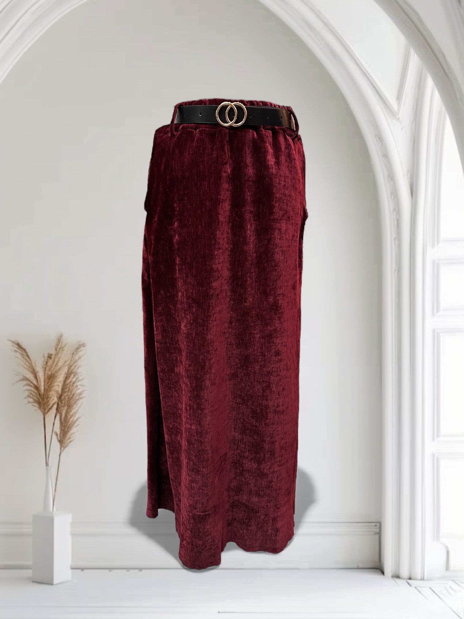 Jupe en velour avec ceinture