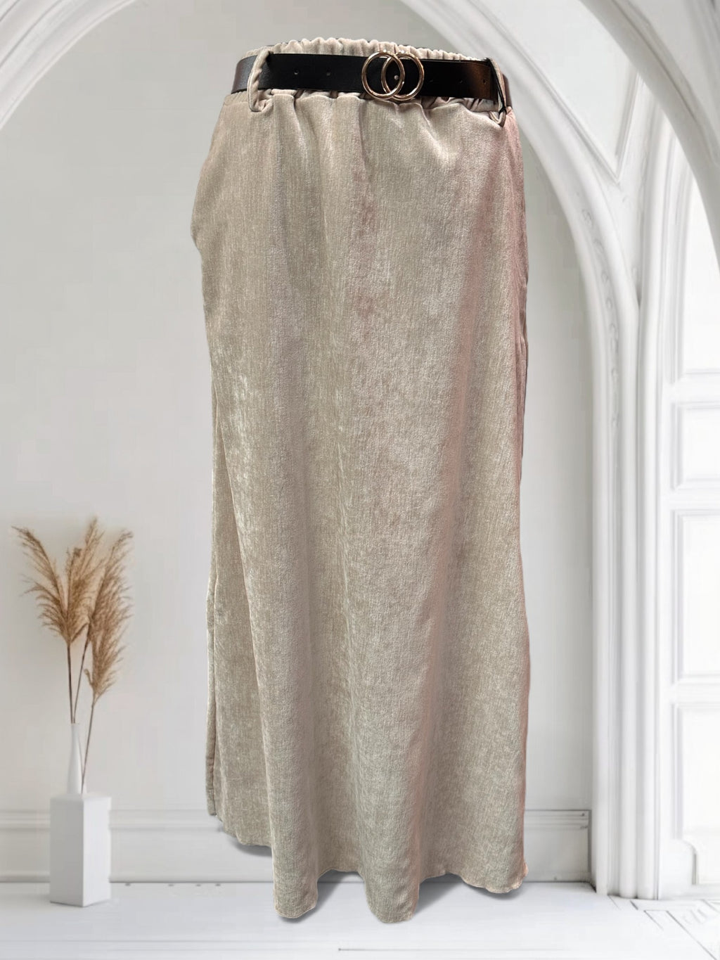 Jupe en velour avec ceinture