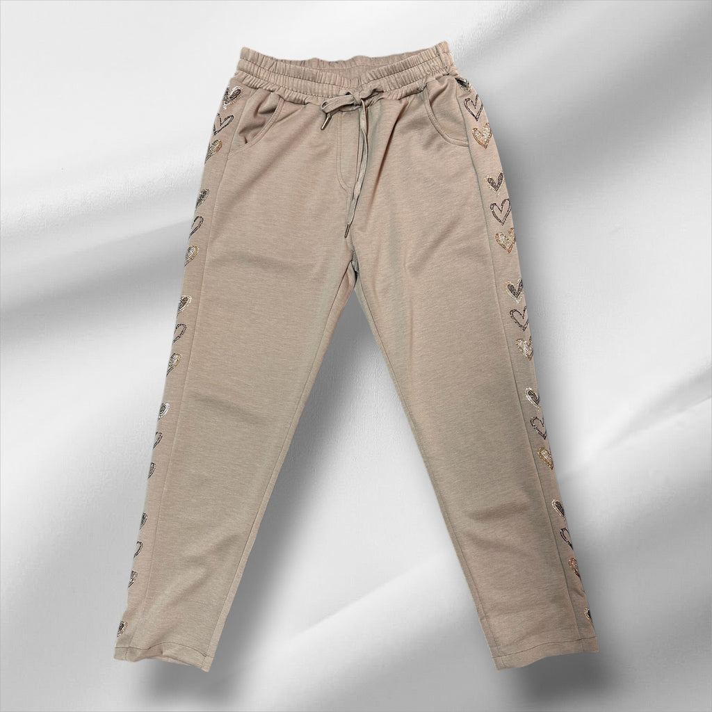 Pantalon avec cœur brillants sur les côtés