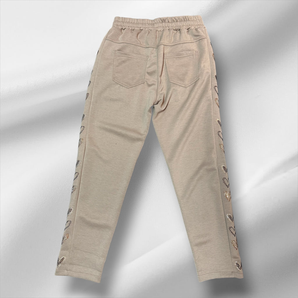 Pantalon avec cœur brillants sur les côtés