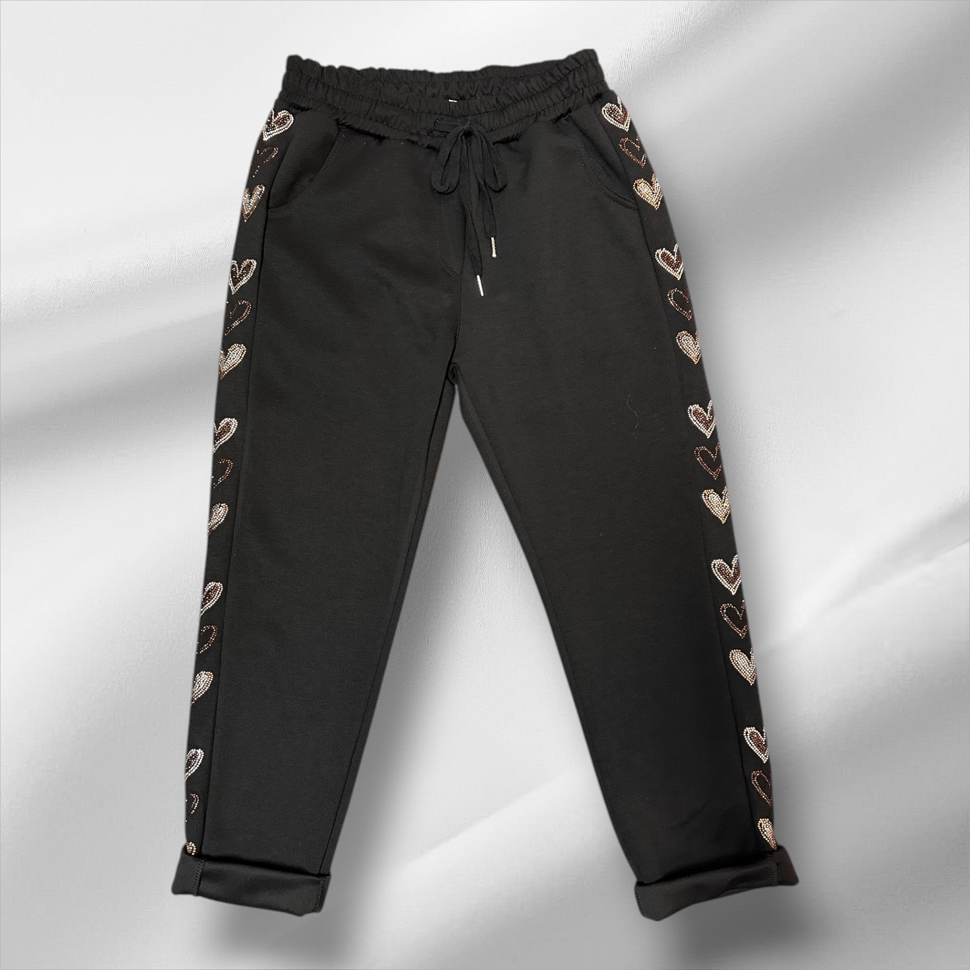 Pantalon avec cœur brillants sur les côtés