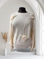 Chandail en laine avec fleurs 3D