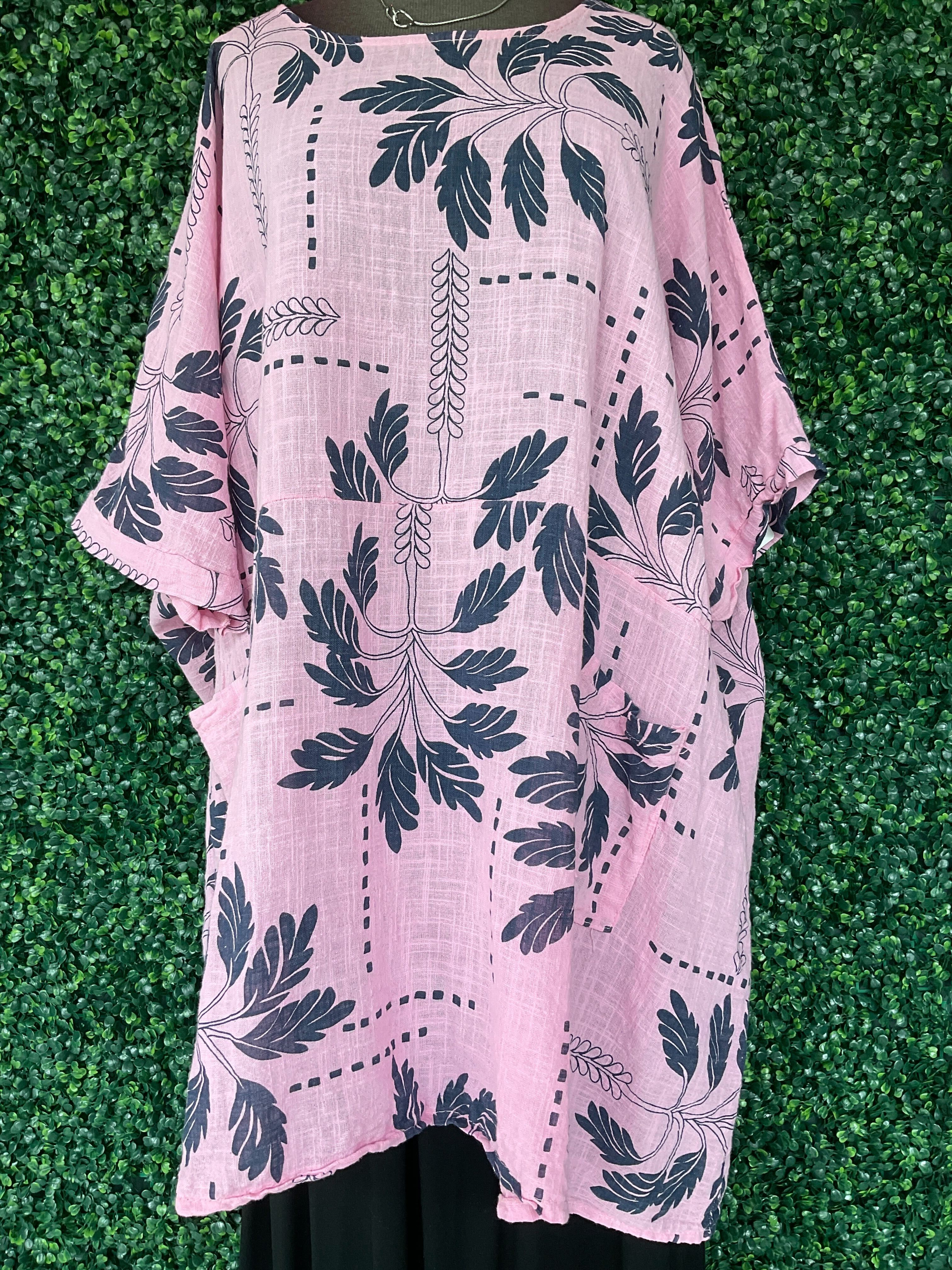 Blouse/tunique avec motif de feuille