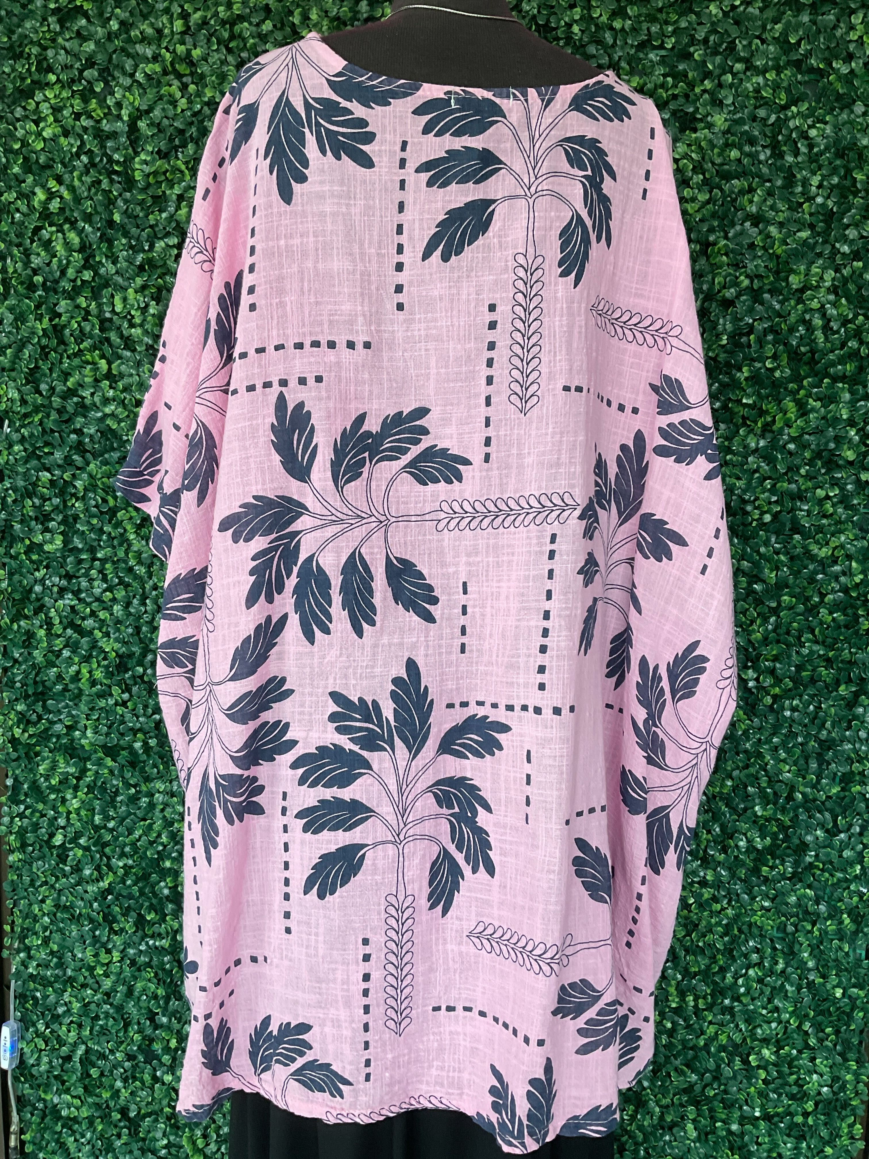 Blouse/tunique avec motif de feuille