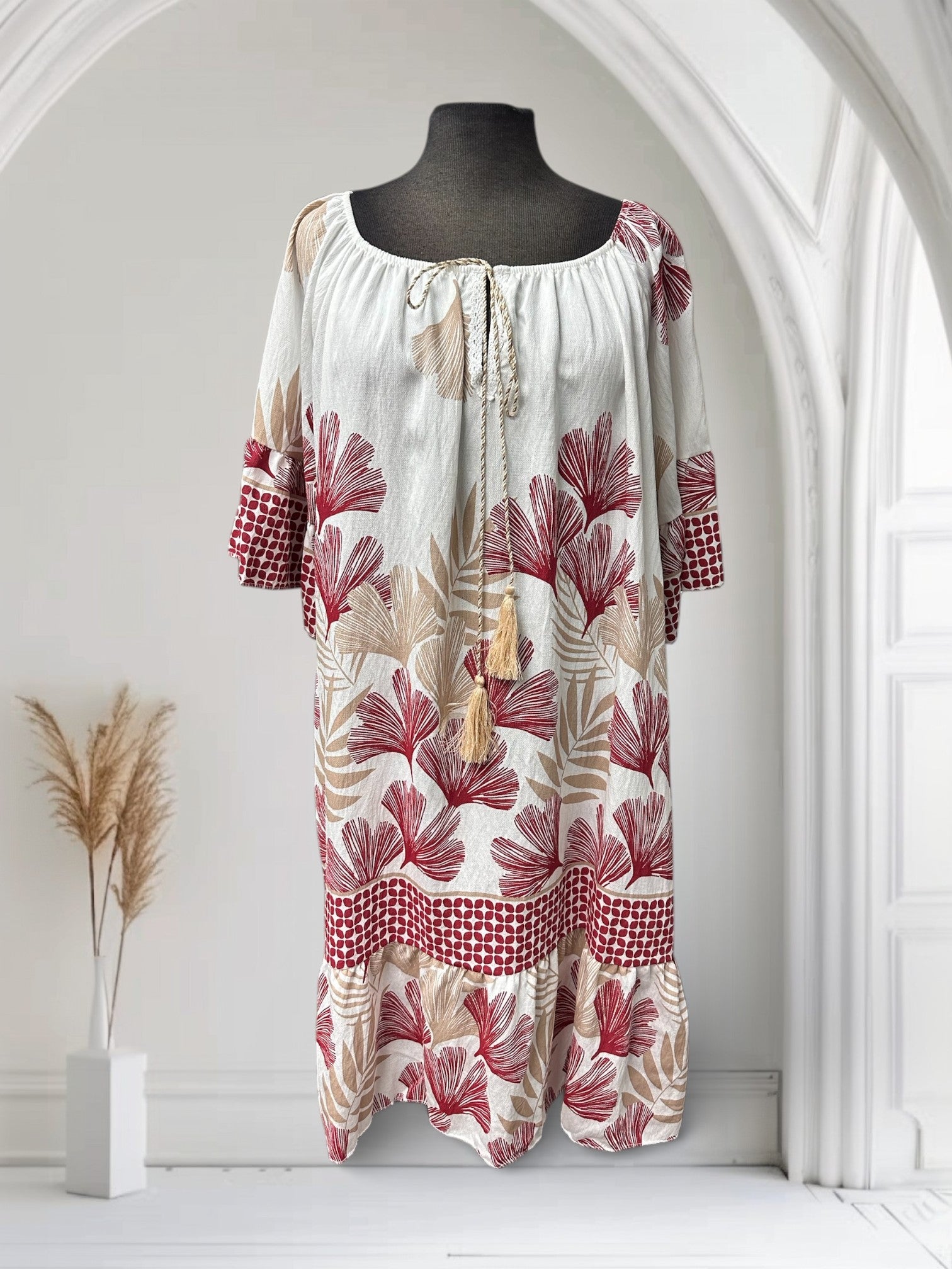 Robe à motif de feuillage