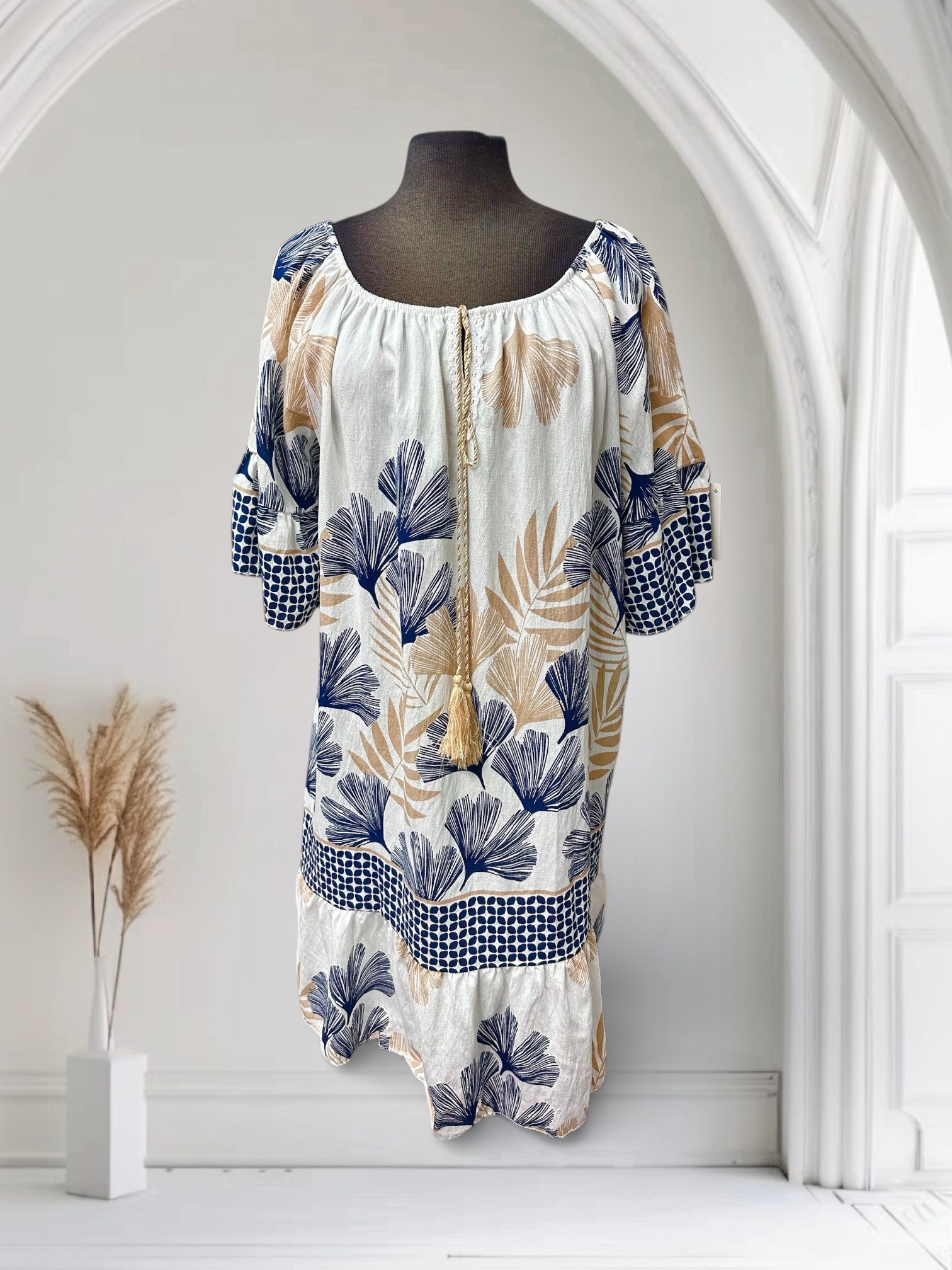 Robe à motif de feuillage