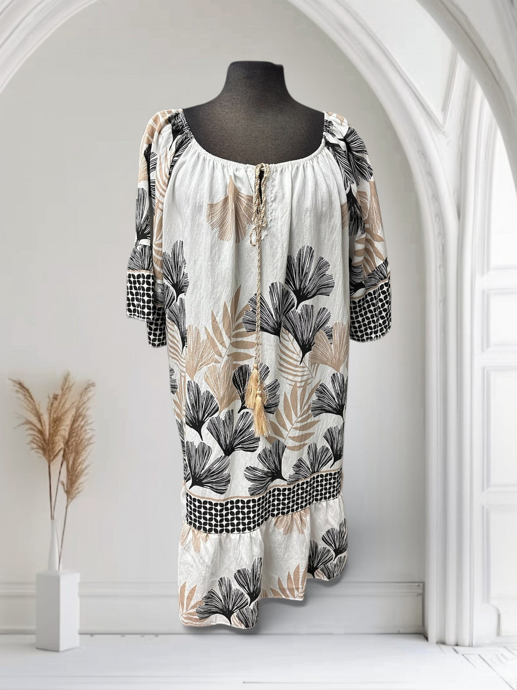 Robe à motif de feuillage