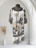 Robe à motif de feuillage