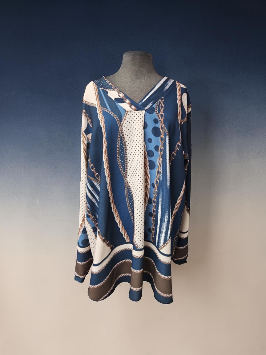 Chandail/tunique à motif de cordes et chaînes