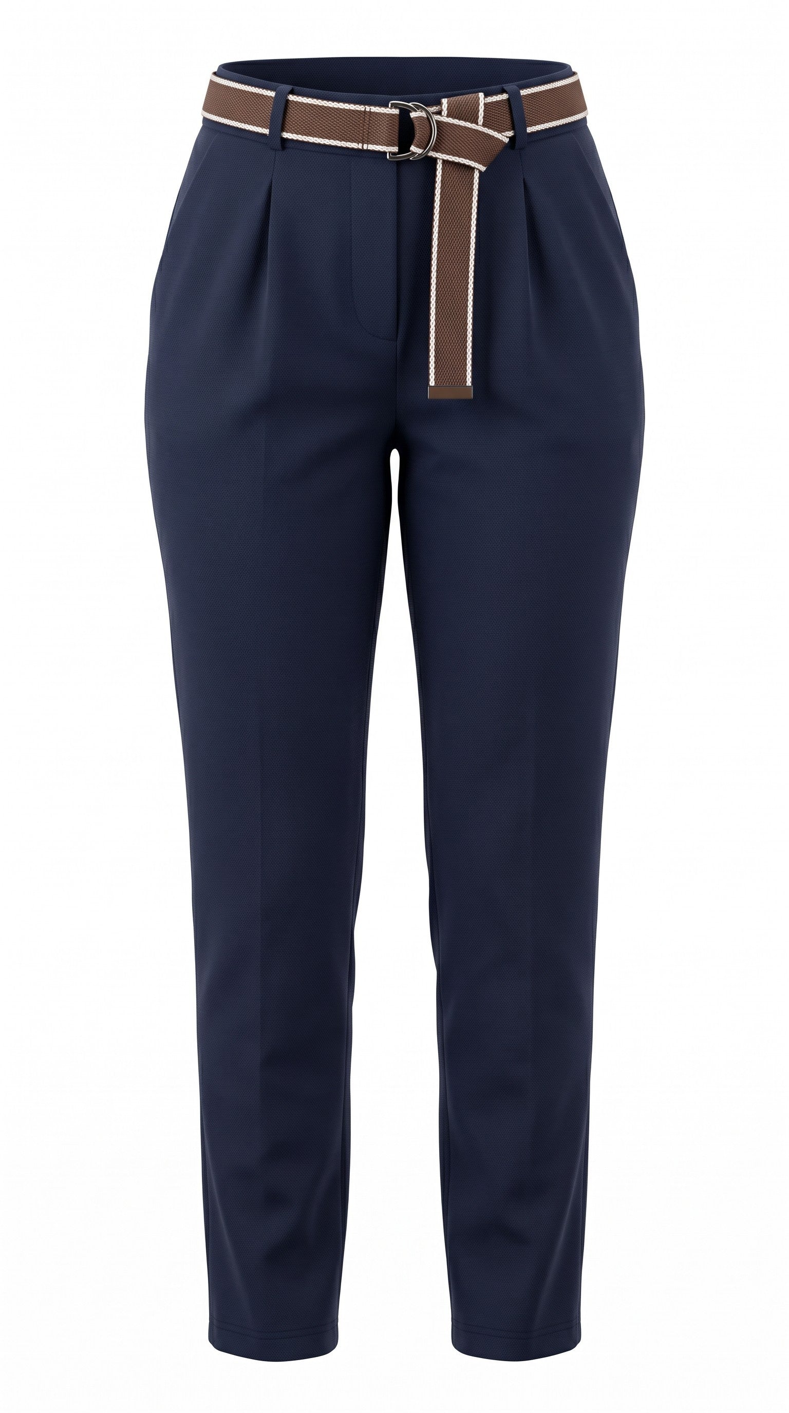 Pantalons Unis Avec Poches Et Ceinture