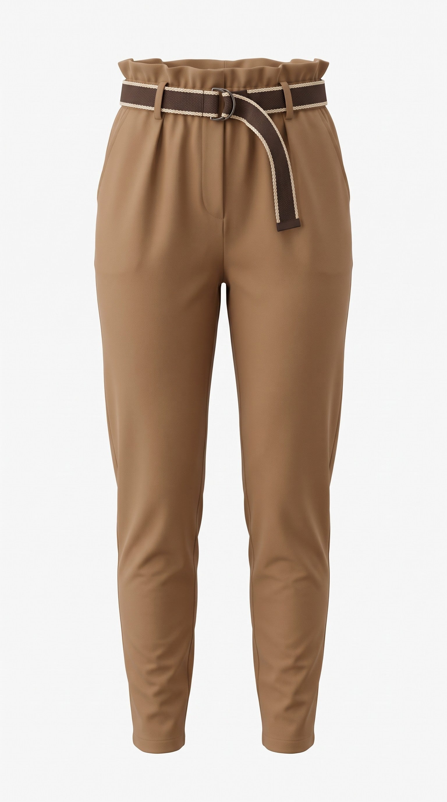 Pantalons Unis Avec Poches Et Ceinture