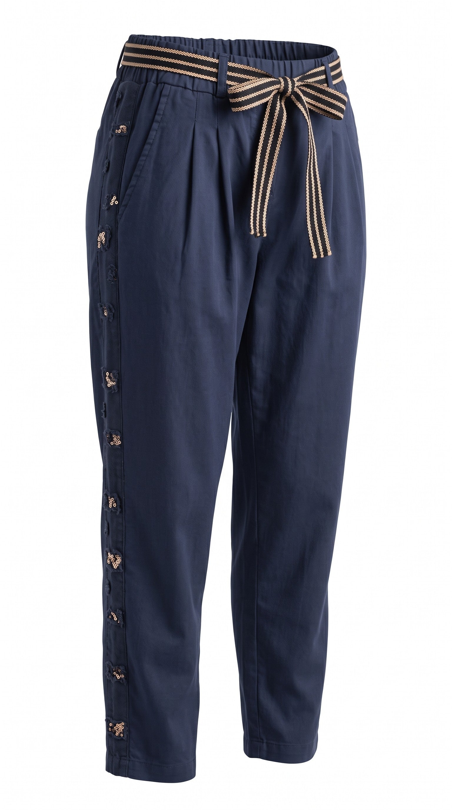 Pantalon Avec Délicat Design De Paillettes Sur Le Côté