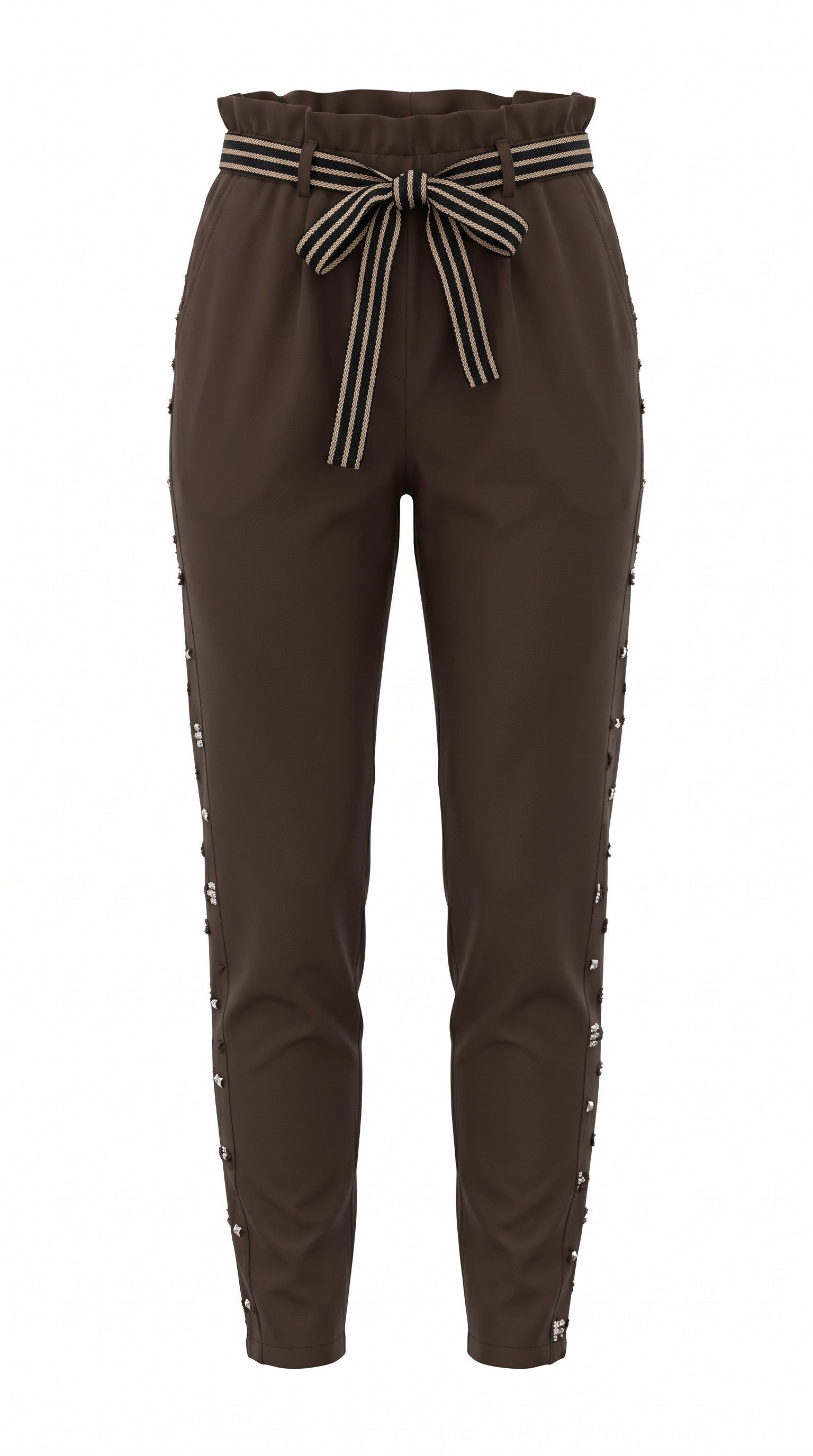 Pantalon Avec Délicat Design De Paillettes Sur Le Côté